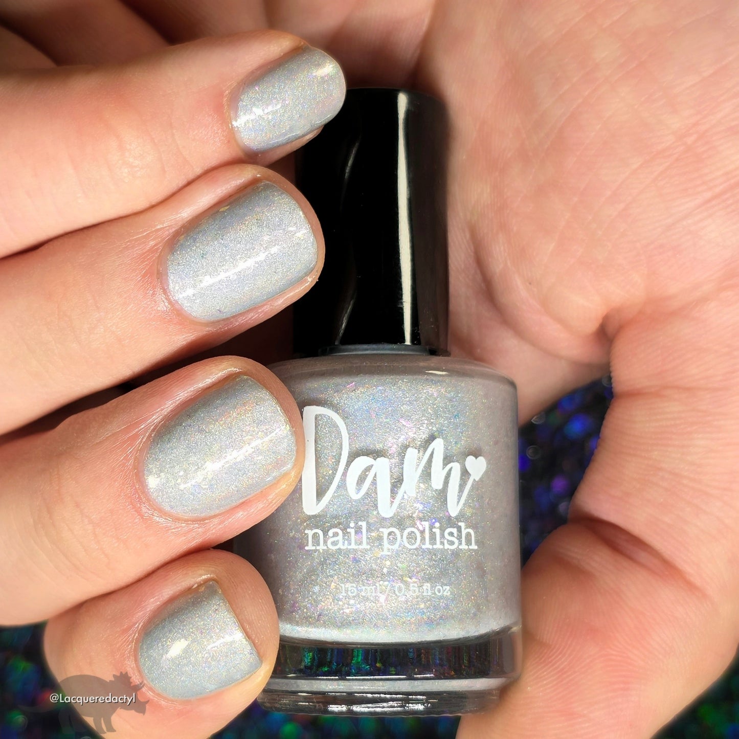 Opal (reformulated) - Light Gray Flakie Holographic Polish - Gemstone Collection Pt. 4 - Dam Nail Polish