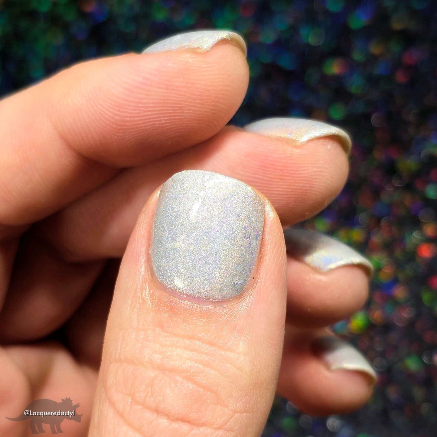 Opal (reformulated) - Light Gray Flakie Holographic Polish - Gemstone Collection Pt. 4 - Dam Nail Polish