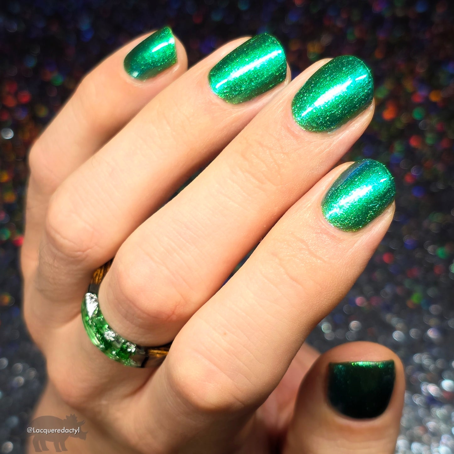 Year of the Snake - Green Shimmer Nail Polish - Lunar New Year 2025 - Dam Nail Polish