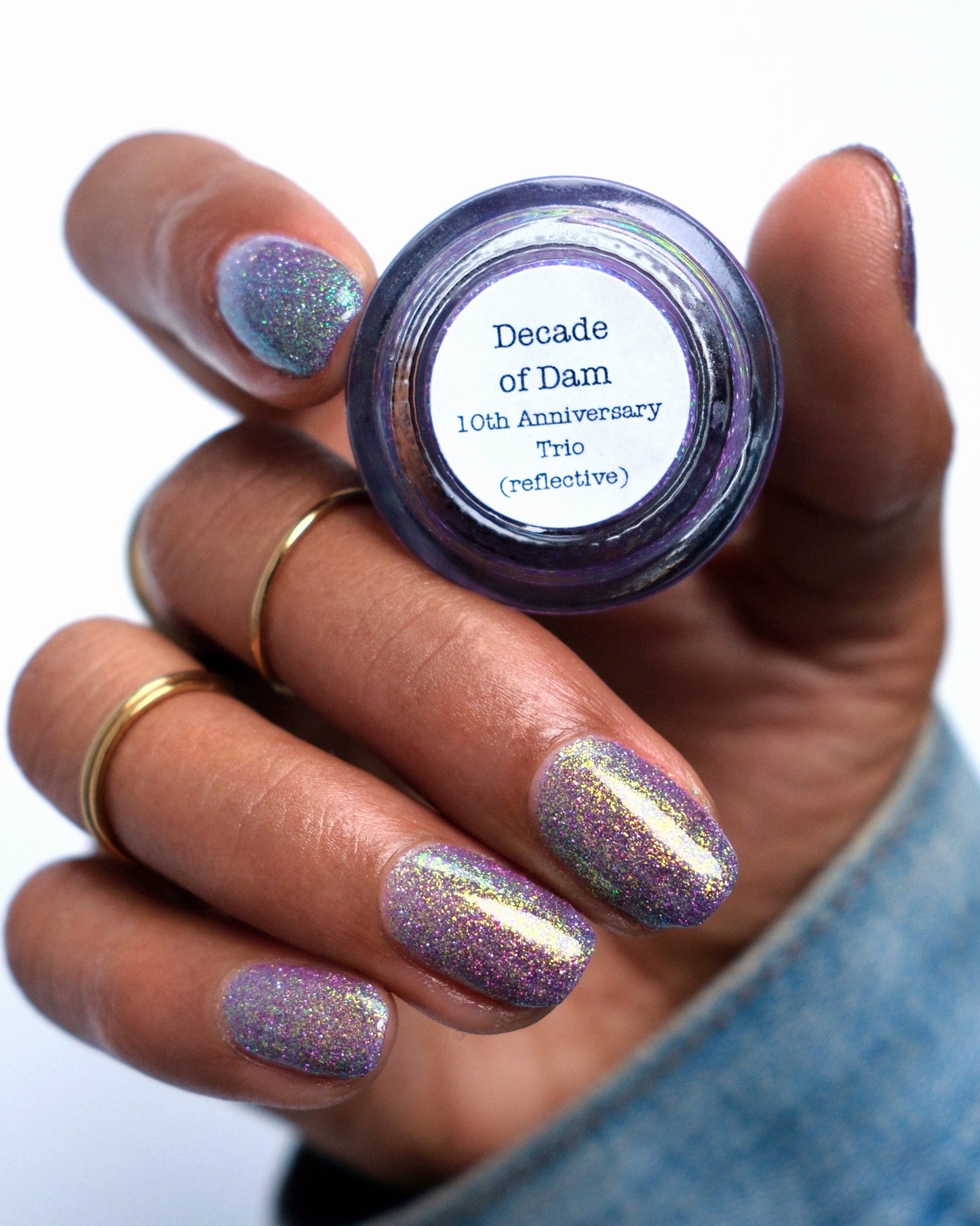 Decade of Dam - Purple Shimmer Reflective Nail Polish - 10th Anniversary Trio - Dam Nail Polish