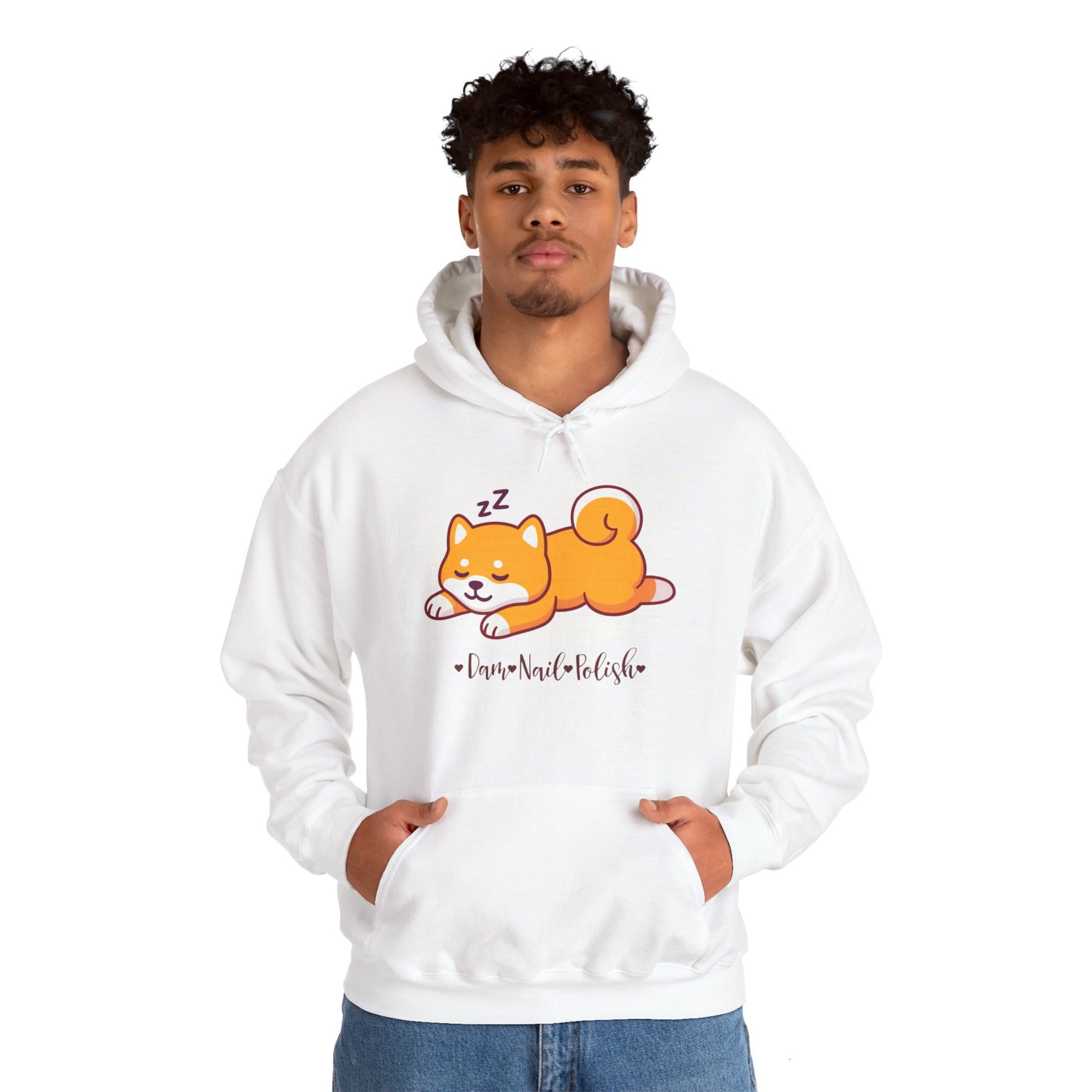 Sleepy Shiba Unisex Heavy Blend™ Hooded Sweatshirt - Dam Nail Polish