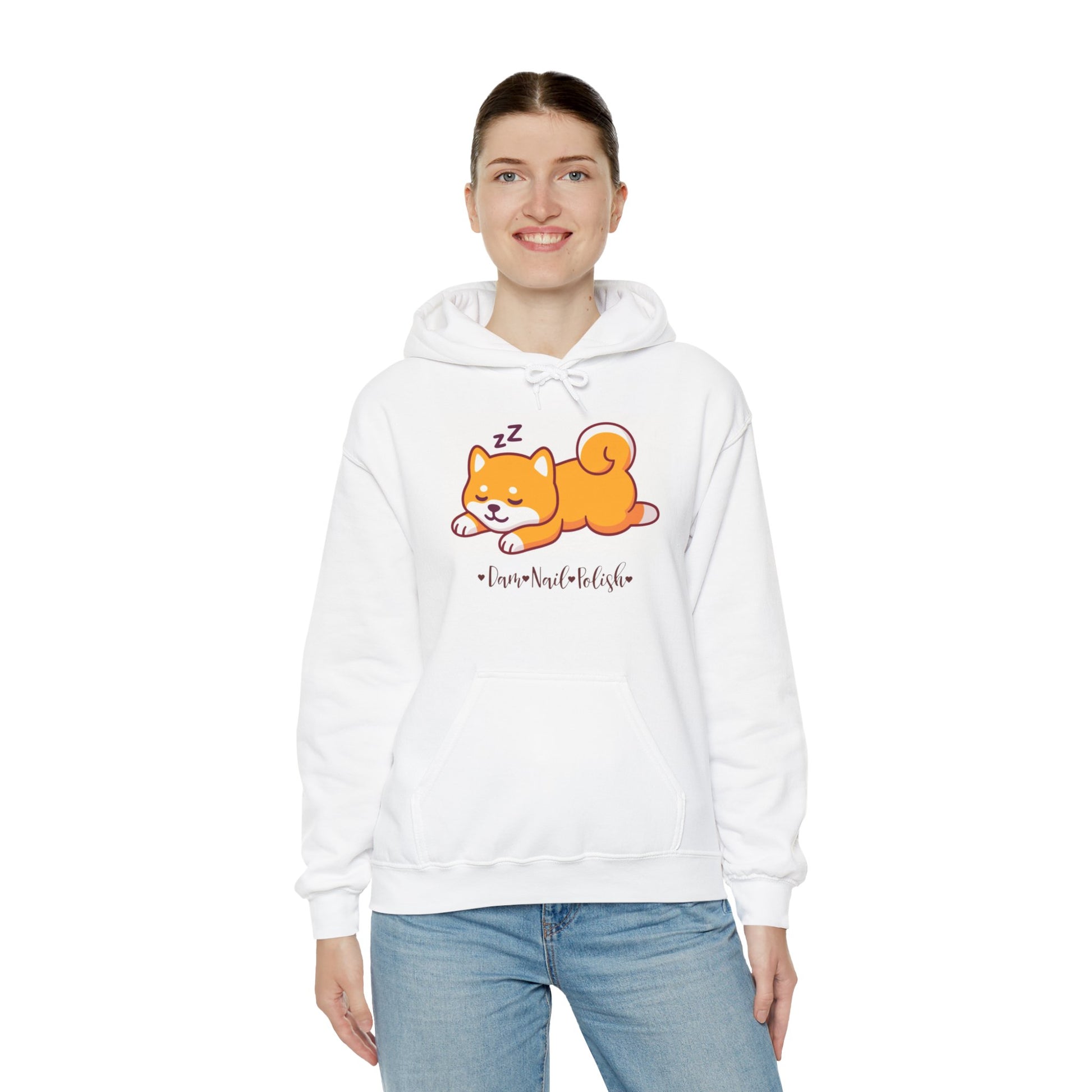 Sleepy Shiba Unisex Heavy Blend™ Hooded Sweatshirt - Dam Nail Polish