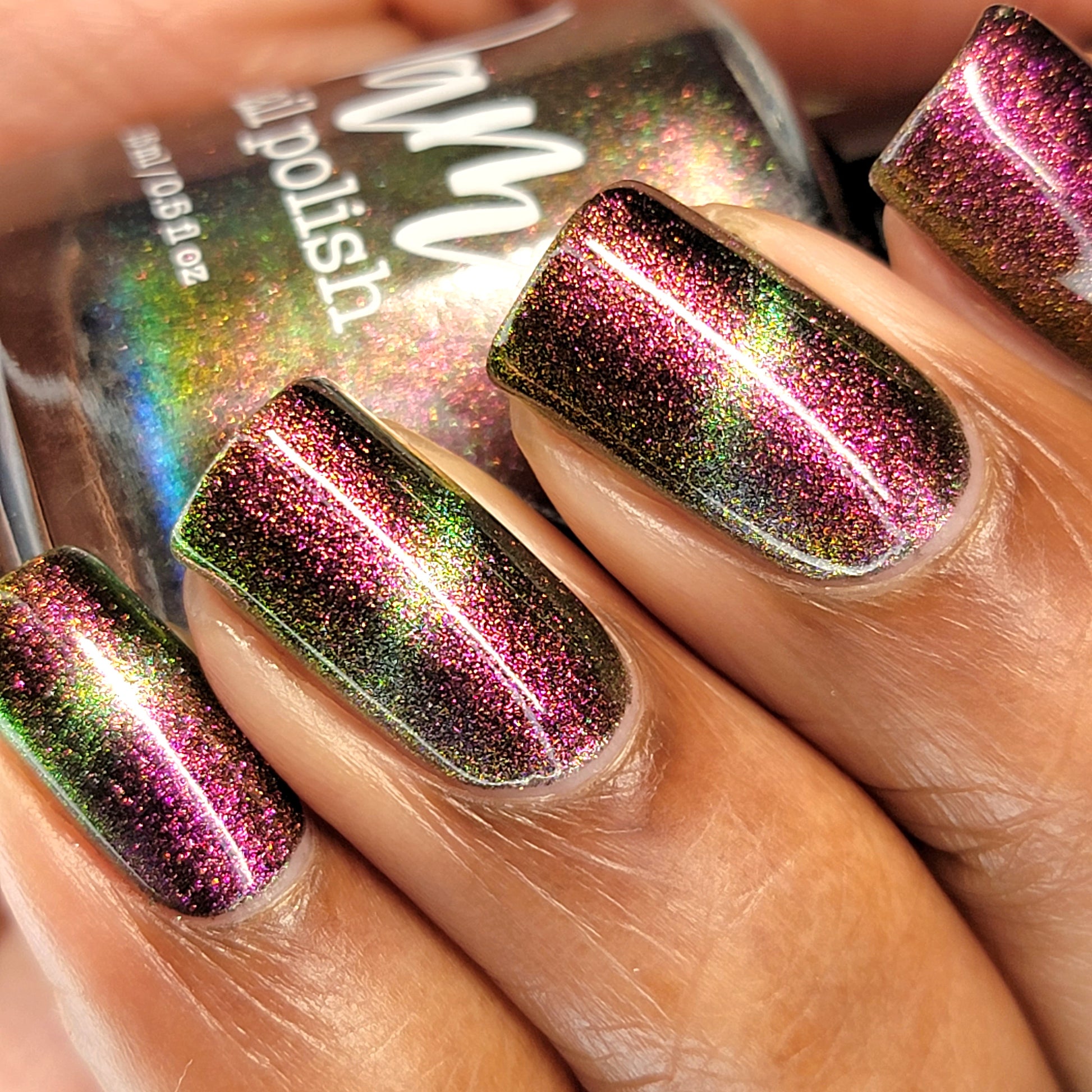 Omniverse Odyssey - Shifting Multichrome Magnetic Nail Polish - Shifts Pink, Bronze, and Green - Into the Multiverse Collection - Dam Nail Polish