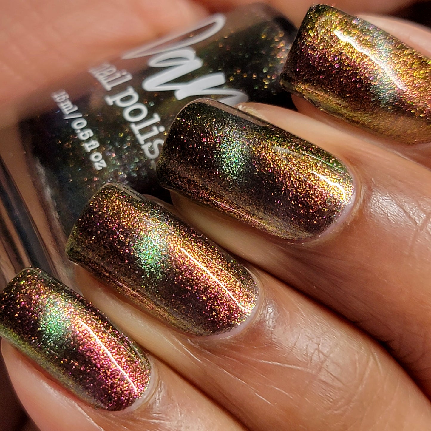 Omniverse Odyssey - Shifting Multichrome Magnetic Nail Polish - Shifts Pink, Bronze, and Green - Into the Multiverse Collection - Dam Nail Polish