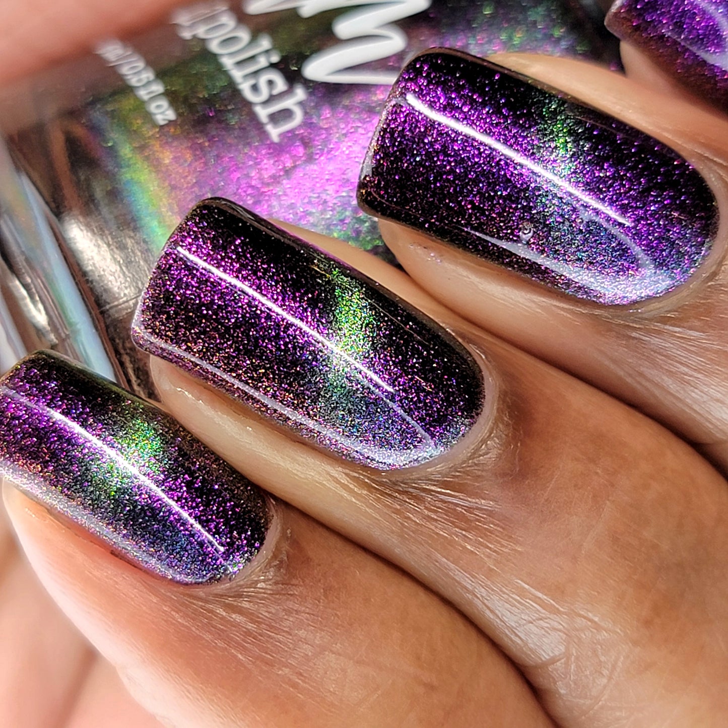 Distant Dimensions - Shifting Multichrome Magnetic Nail Polish - Shifts Purple, Pink, Gold, and Green - Into the Multiverse Collection