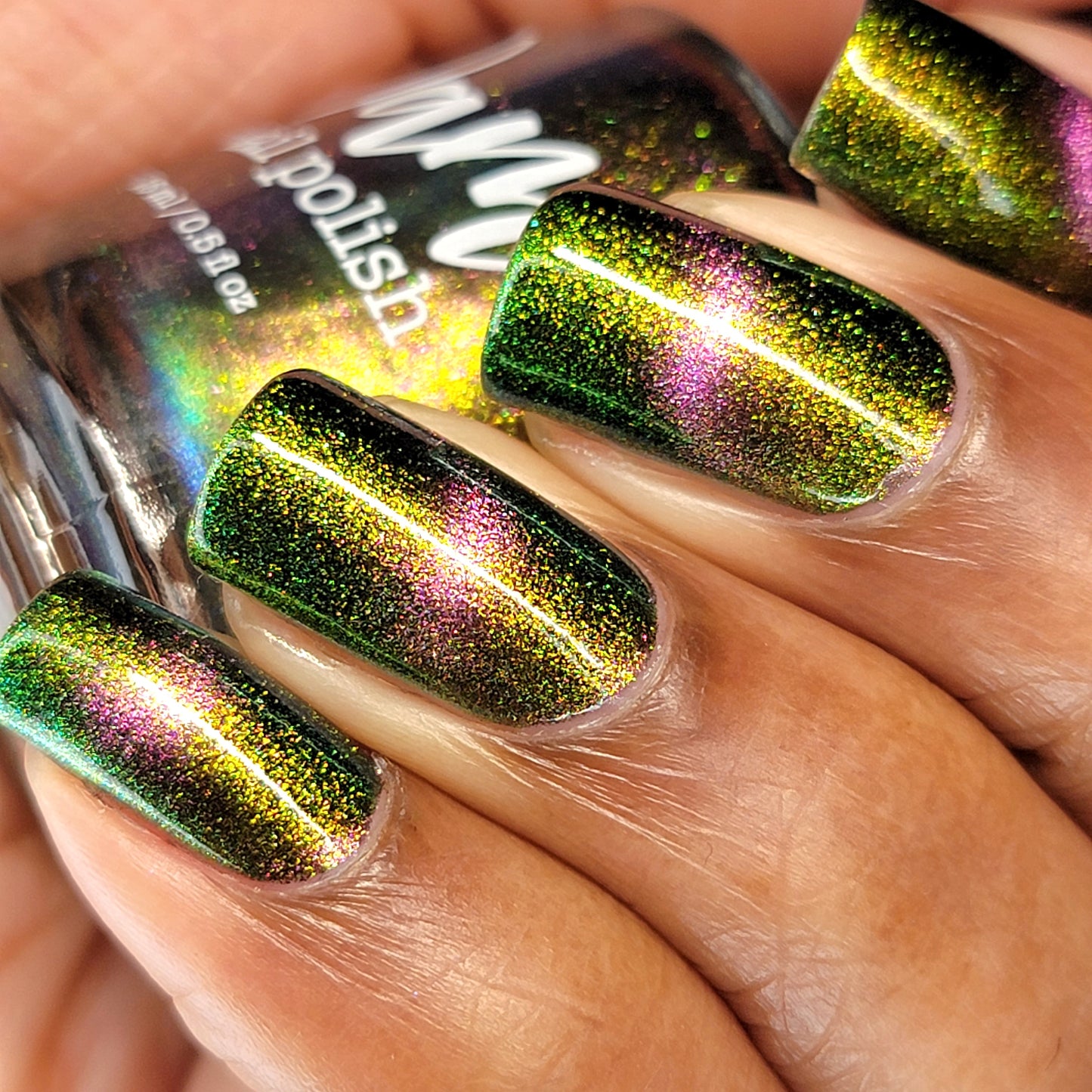 Parallel Possibilities - Shifting Multichrome Magnetic Nail Polish - Shifts Gold, Green, and Blue - Into the Multiverse Collection - Dam Nail Polish