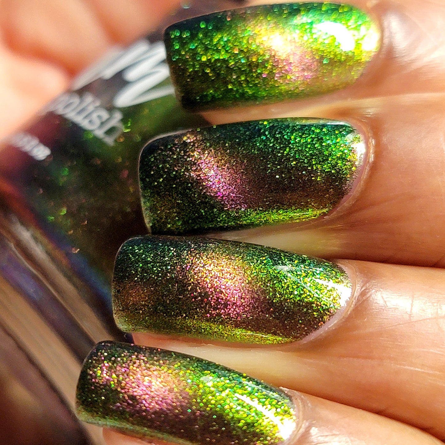 Parallel Possibilities - Shifting Multichrome Magnetic Nail Polish - Shifts Gold, Green, and Blue - Into the Multiverse Collection - Dam Nail Polish