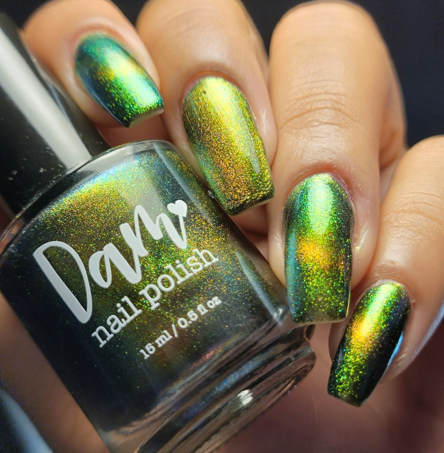 Parallel Possibilities - Shifting Multichrome Magnetic Nail Polish - Shifts Gold, Green, and Blue - Into the Multiverse Collection - Dam Nail Polish