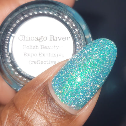 Chicago River - Teal Reflective Nail Polish - Glitter Nail Polish - PBE Exclusive