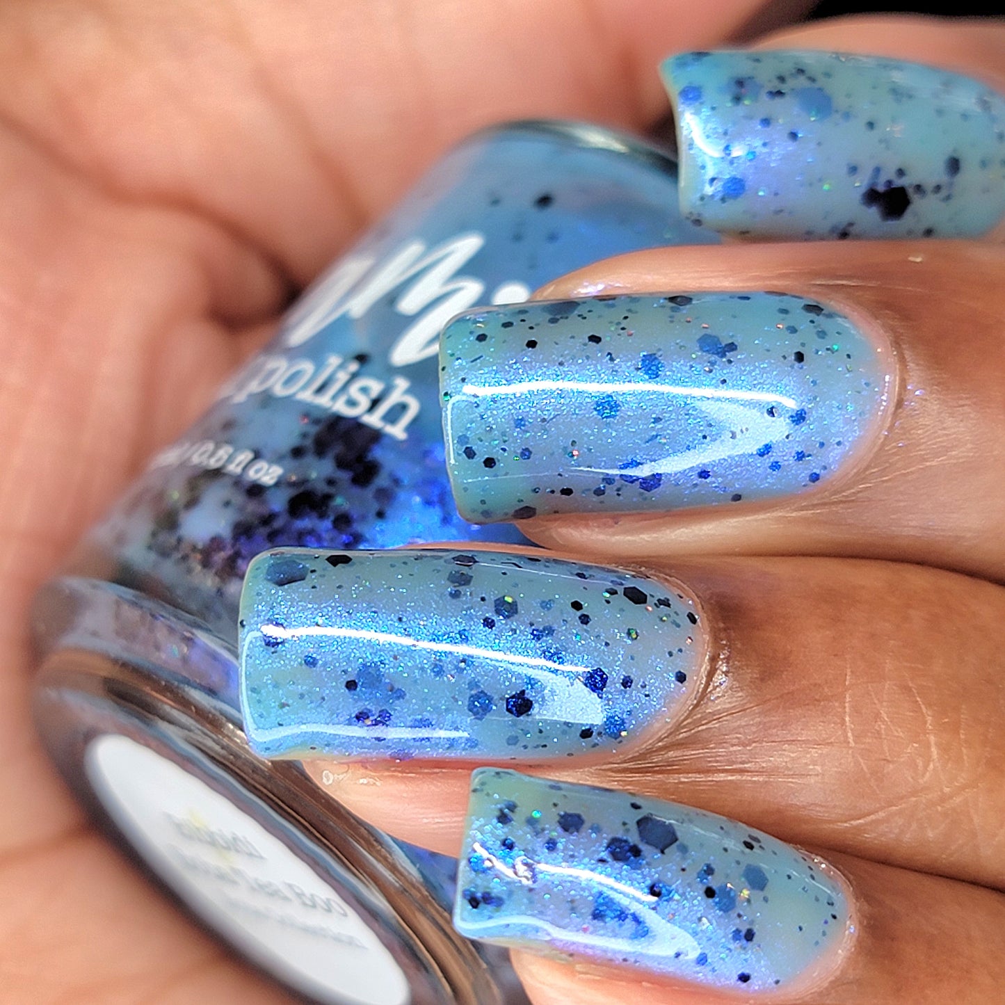 Bibbidi-Boba Tea-Boo - Light Blue Crelly Nail Polish - Boba Collection - Dam Nail Polish