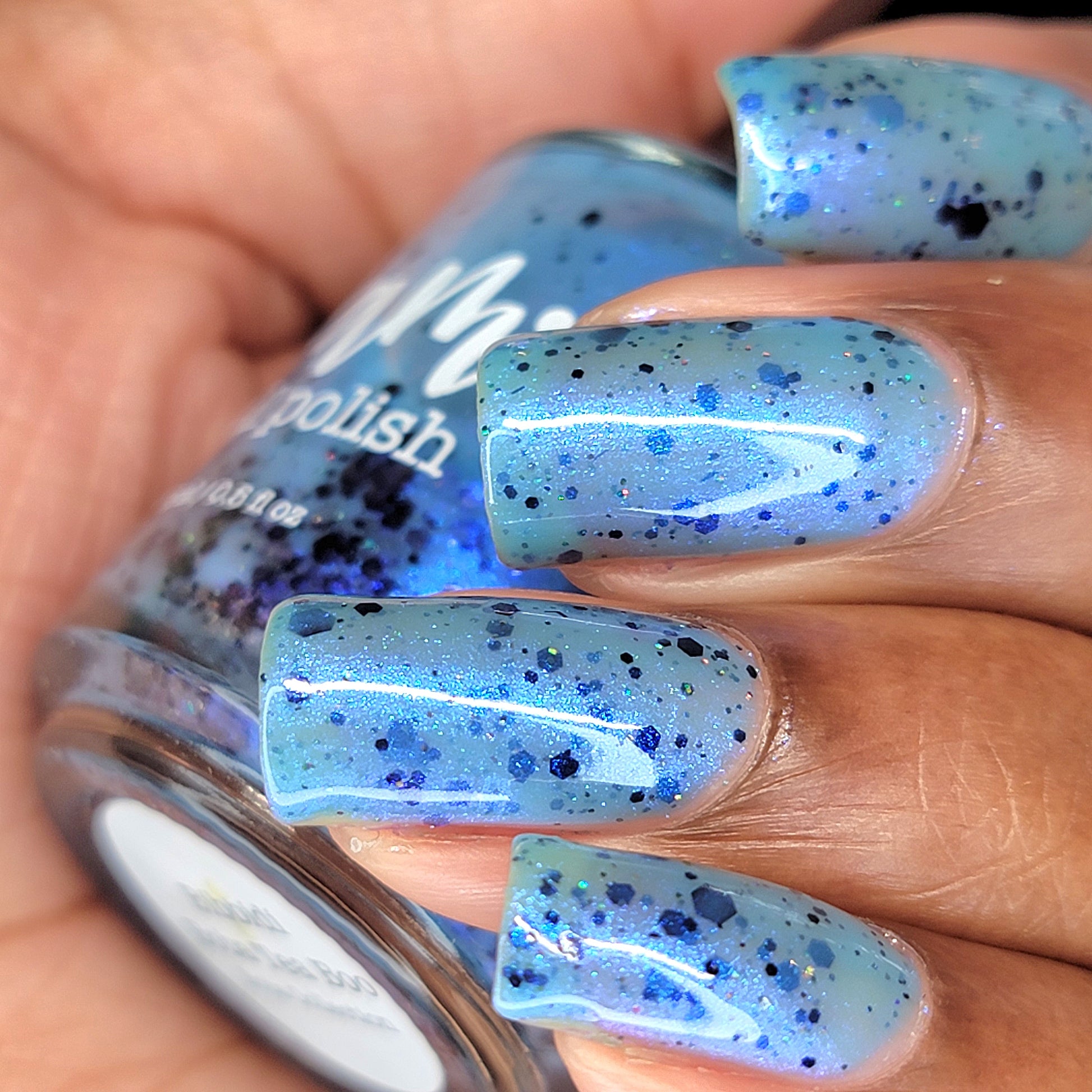 Bibbidi-Boba Tea-Boo - Light Blue Crelly Nail Polish - Boba Collection - Dam Nail Polish