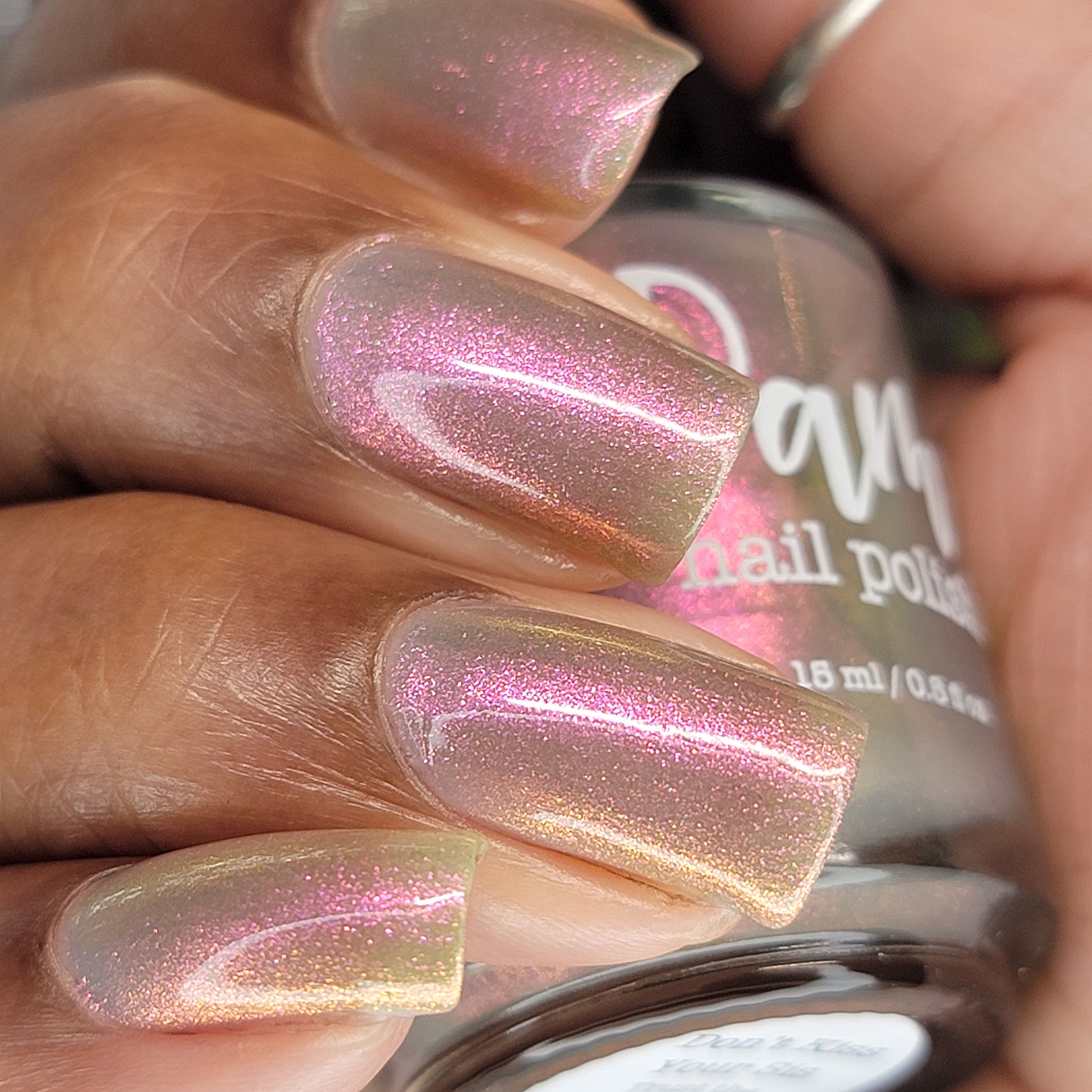 Don’t Kiss Your Sis - Pink Shimmer Nail Polish - Trust the Shimmer Collection - Dam Nail Polish