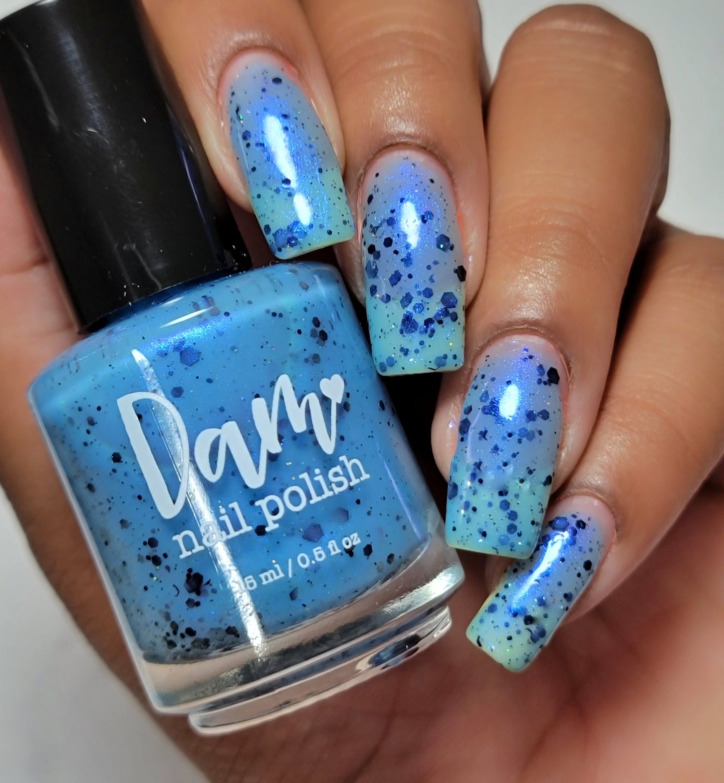 Bibbidi-Boba Tea-Boo - Light Blue Crelly Nail Polish - Boba Collection - Dam Nail Polish