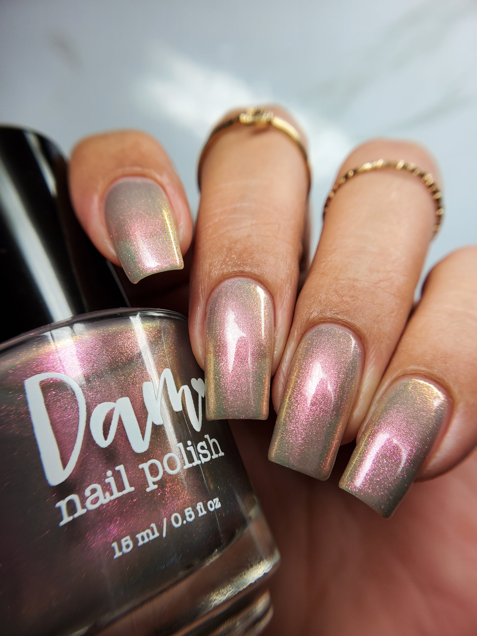 Don’t Kiss Your Sis - Pink Shimmer Nail Polish - Trust the Shimmer Collection - Dam Nail Polish