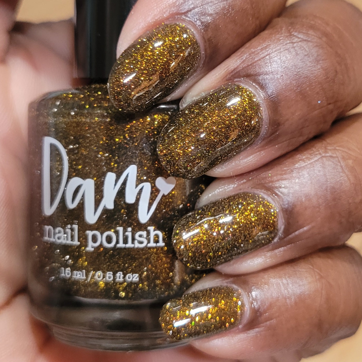 Champagne Sparkle - Black Reflective Glitter Nail Polish - Nostalgia Trends Custom - 1920s Fashion Themed - Dam Nail Polish