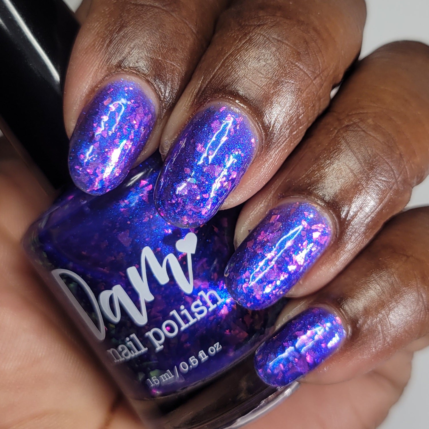 Merry February - Purple Flakie Nail Polish - Limited Edition Polished Jewel Society Facebook Group Custom - Dam Nail Polish