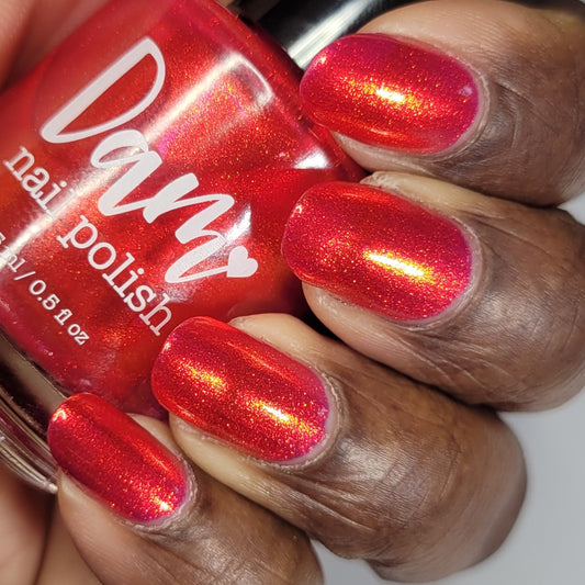 Year of the Dragon - Red Shimmer Nail Polish - Lunar New Year 2024 - Dam Nail Polish