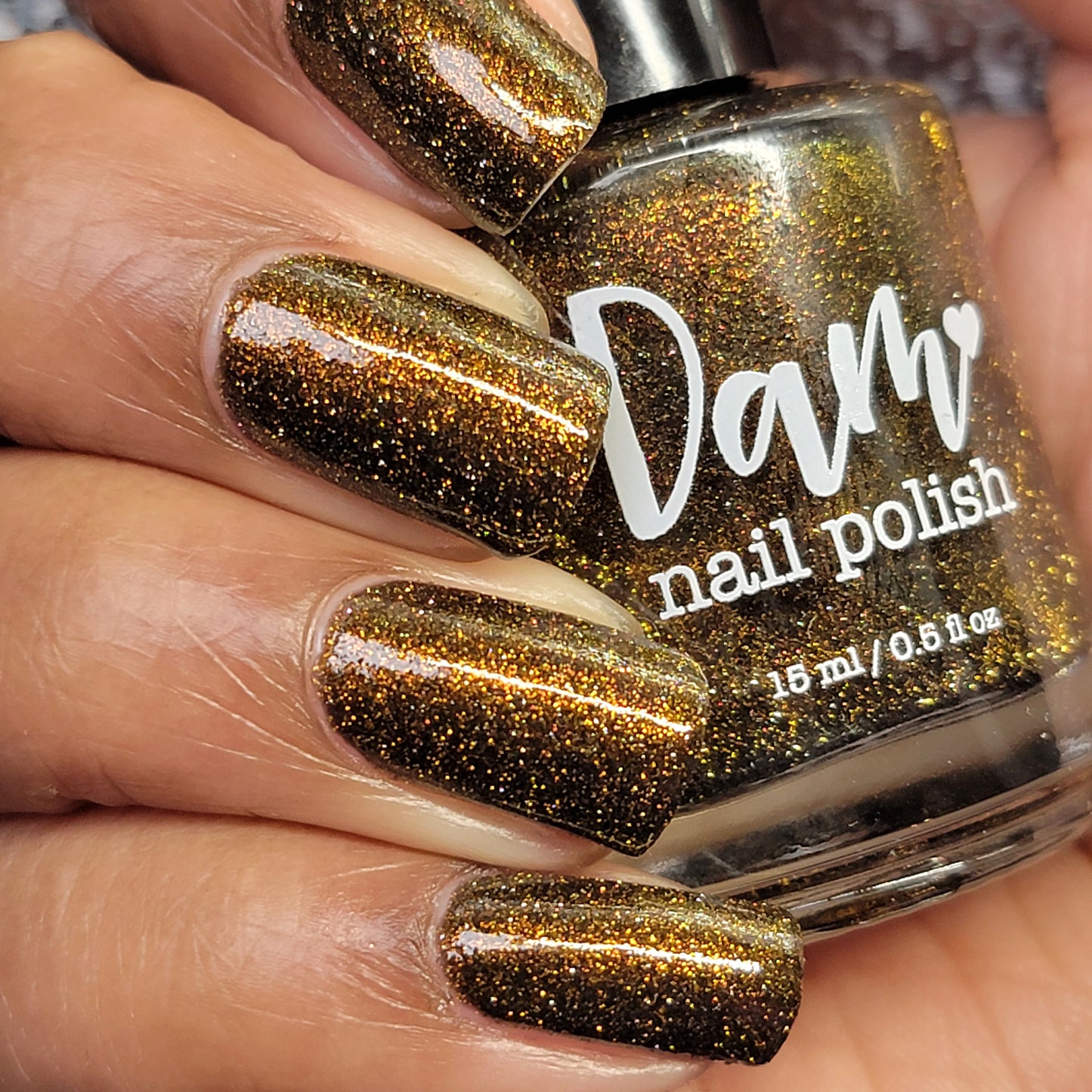 Champagne Sparkle - Black Reflective Glitter Nail Polish - Nostalgia Trends Custom - 1920s Fashion Themed - Dam Nail Polish