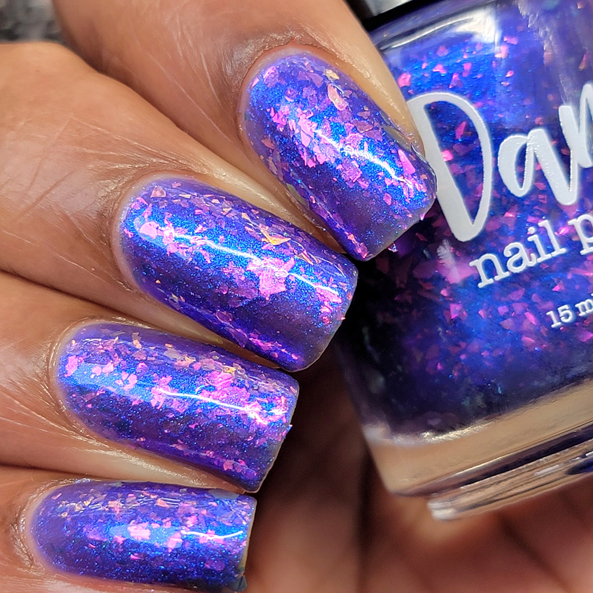 Merry February - Purple Flakie Nail Polish - Limited Edition Polished Jewel Society Facebook Group Custom - Dam Nail Polish
