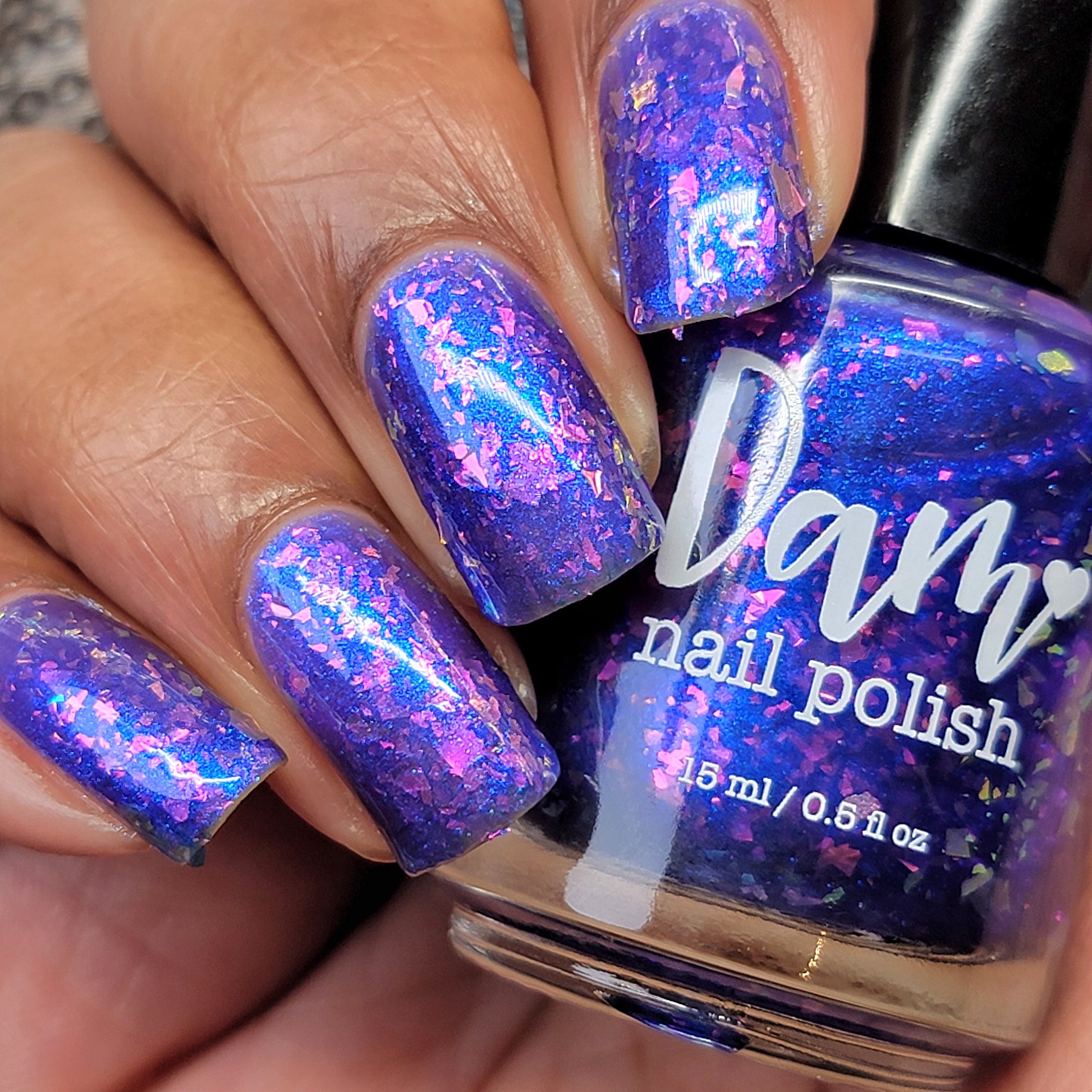 Merry February - Purple Flakie Nail Polish - Limited Edition Polished Jewel Society Facebook Group Custom - Dam Nail Polish