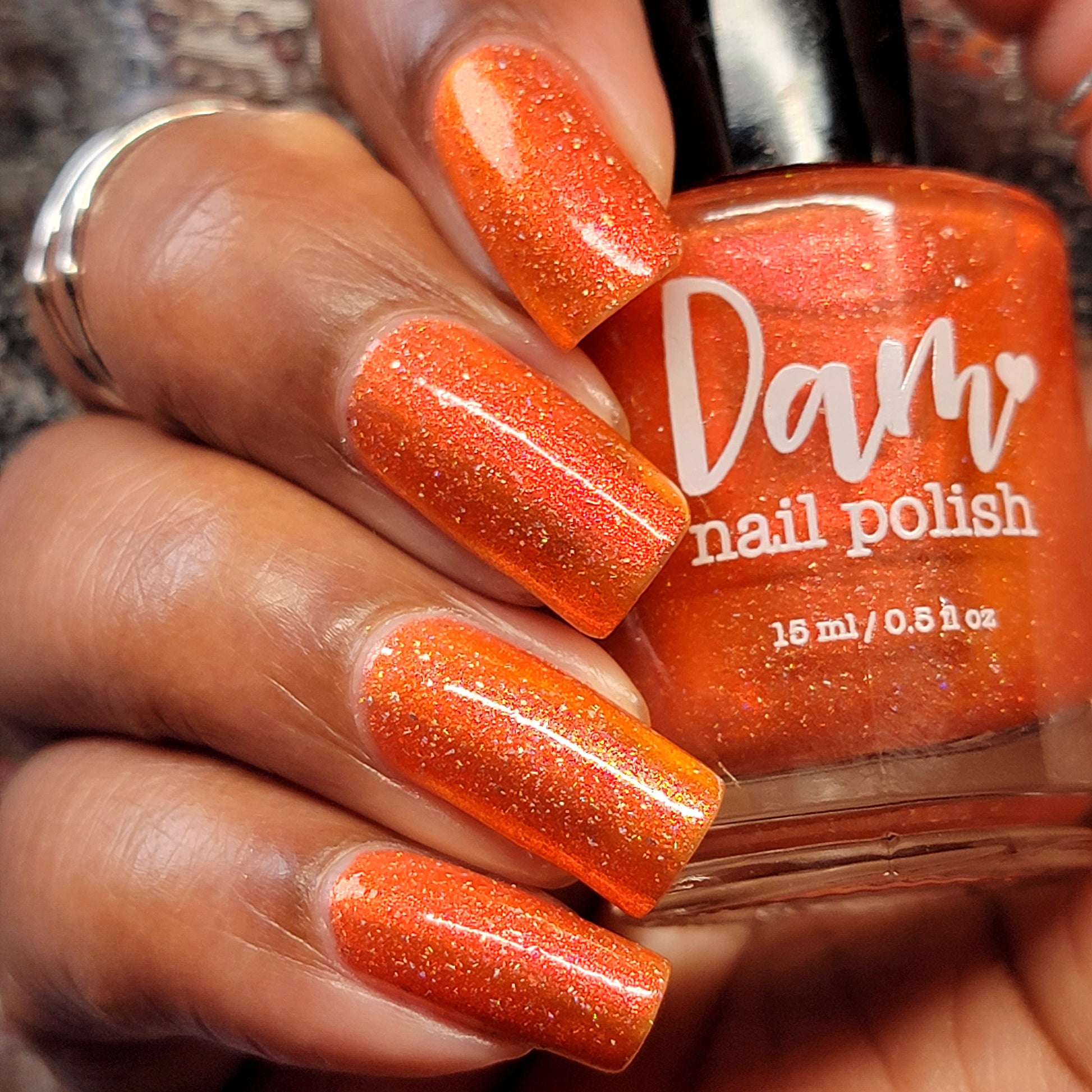 Have a Bite or 10 in Osaka - Orange Shimmer Polish - Journey Through Japan Collection - Dam Nail Polish