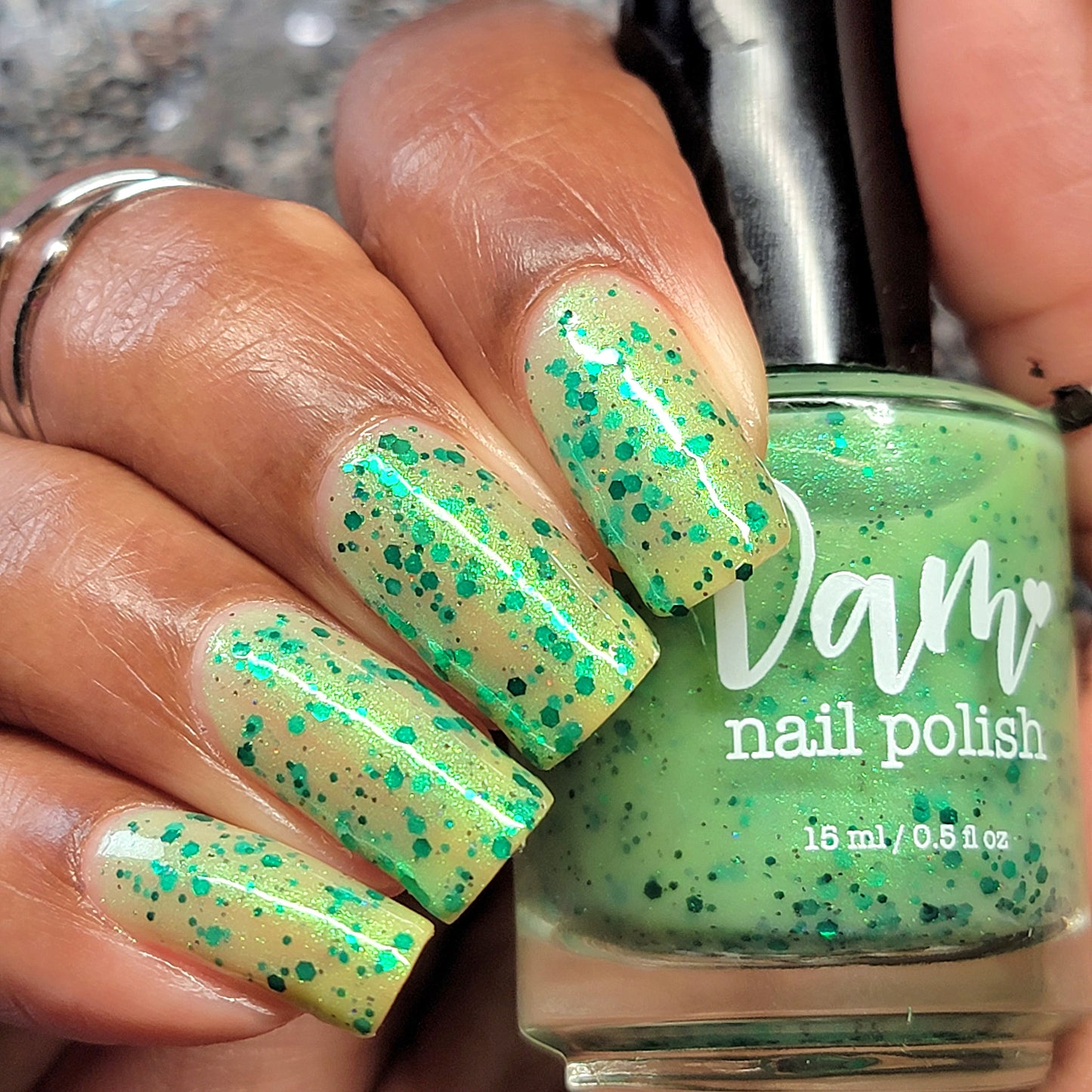 Honeydew Brew - Light Green Crelly - Glitter Nail Polish - Shimmer Nail Polish - Sweet Sips Collection - Dam Nail Polish
