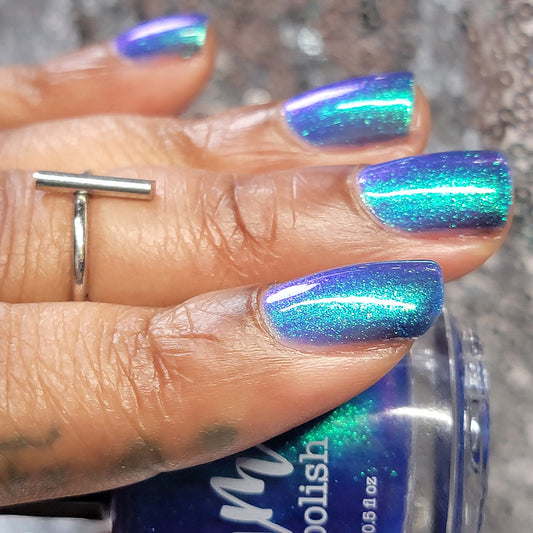 Cheers to 10 Years - Blue Shimmer Nail Polish - 10th Anniversary Trio - Dam Nail Polish