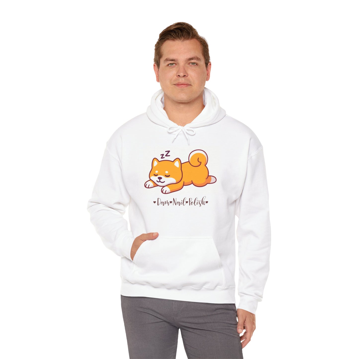Sleepy Shiba Unisex Heavy Blend™ Hooded Sweatshirt - Dam Nail Polish