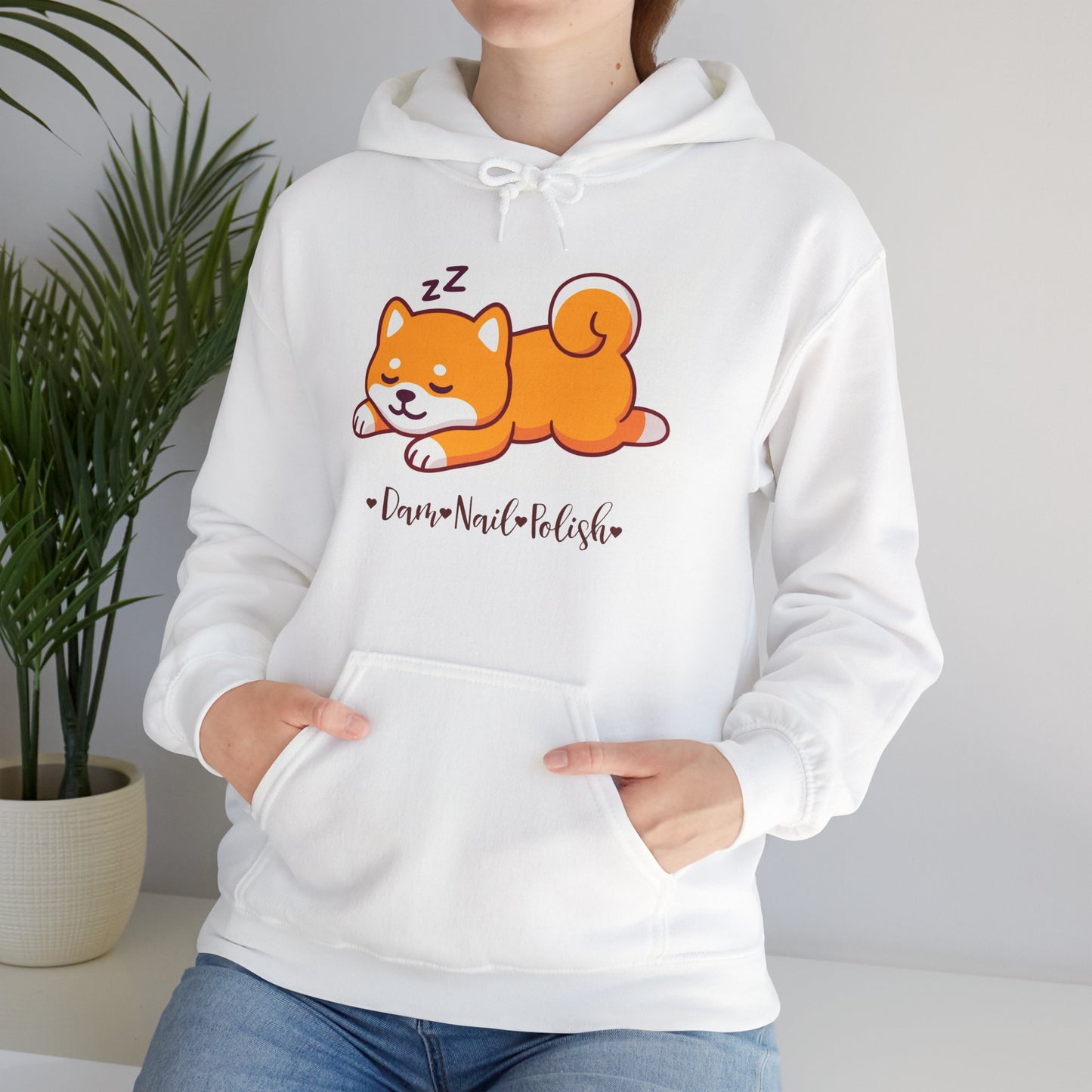 Sleepy Shiba Unisex Heavy Blend™ Hooded Sweatshirt - Dam Nail Polish