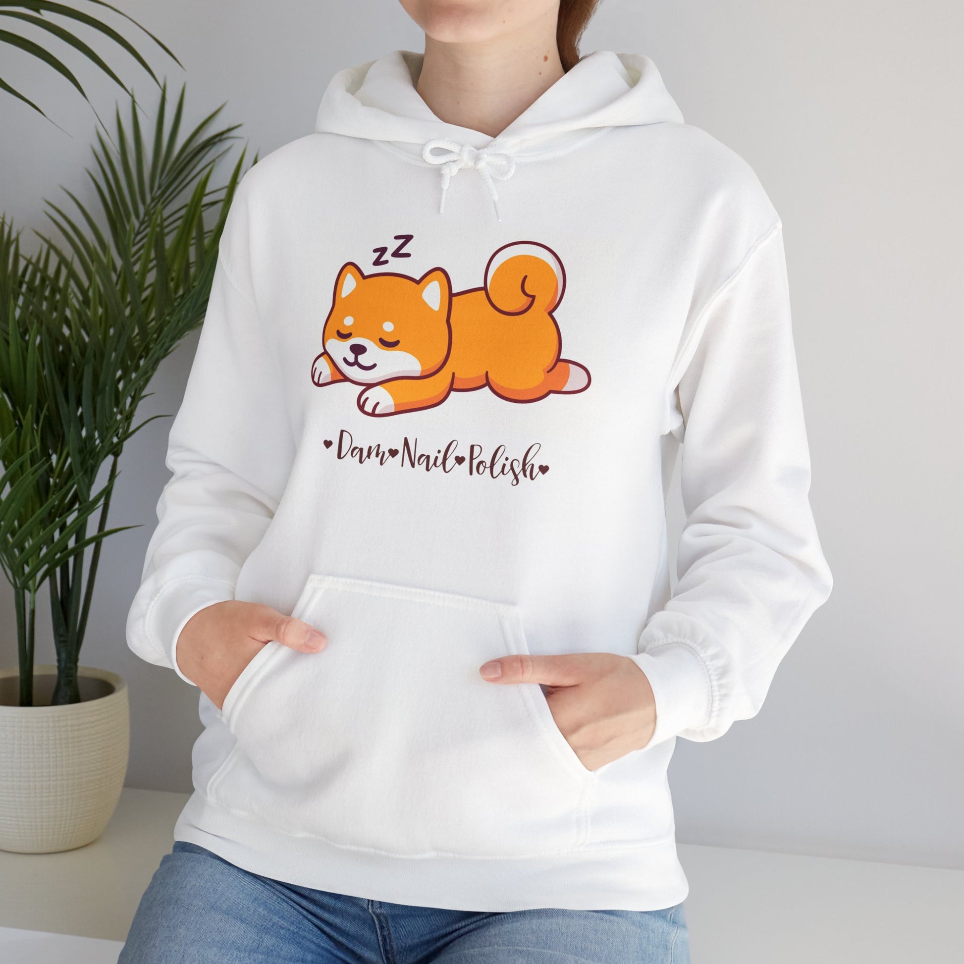 Sleepy Shiba Unisex Heavy Blend™ Hooded Sweatshirt - Dam Nail Polish