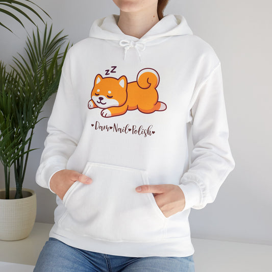 Sleepy Shiba Unisex Heavy Blend™ Hooded Sweatshirt - Dam Nail Polish