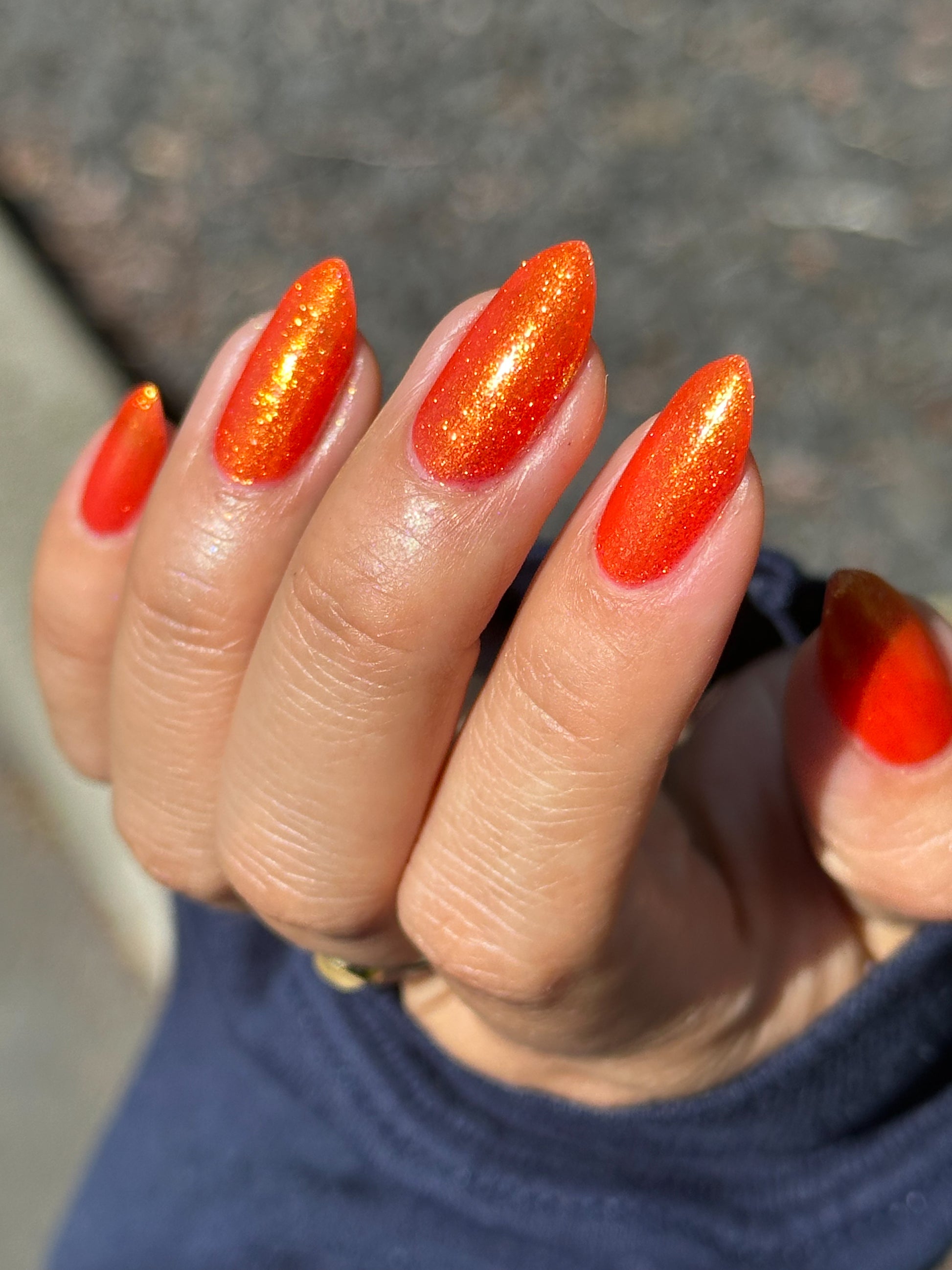 Creep - Orange Shimmer Nail Polish - Bonus Track Collection - Dam Nail Polish