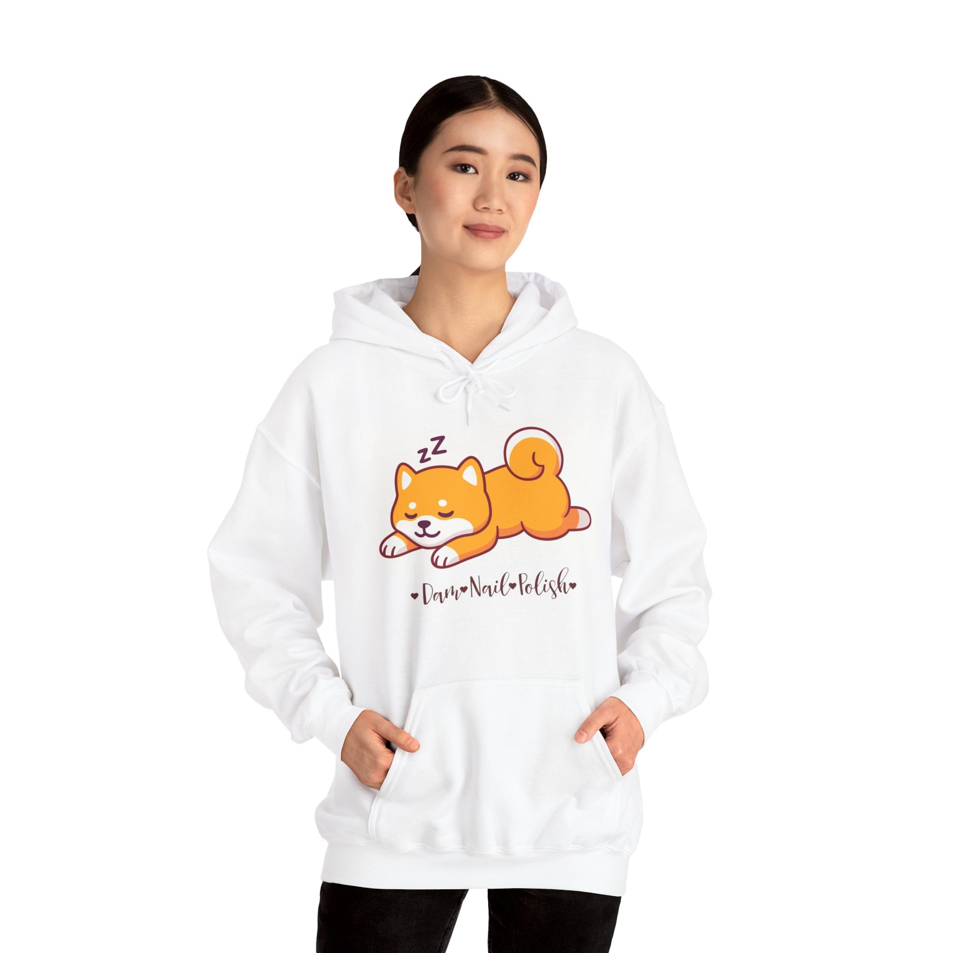 Sleepy Shiba Unisex Heavy Blend™ Hooded Sweatshirt - Dam Nail Polish