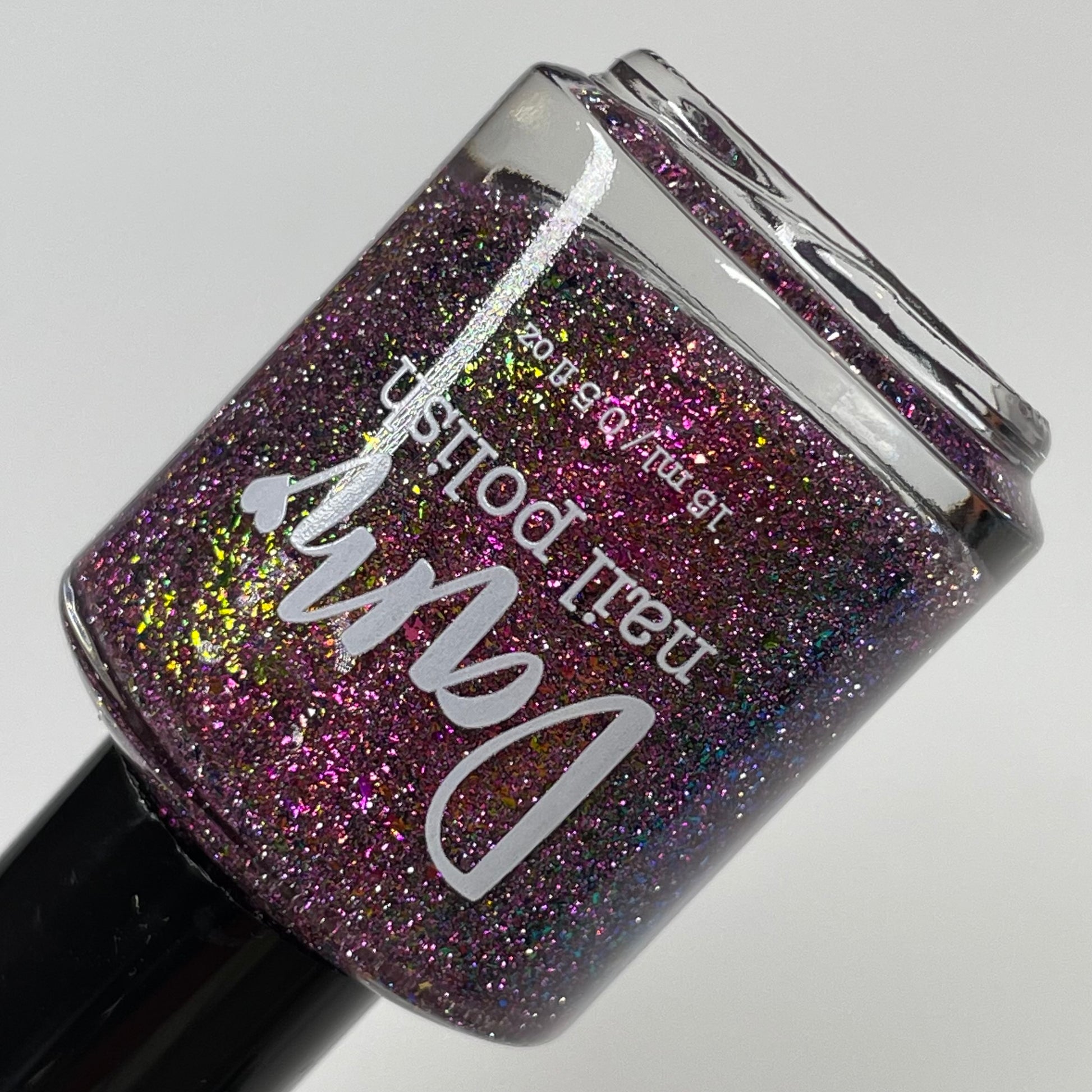 Ain't Nobody Like a Homebody - Pink Flakie Reflective Glitter - Home Sweet Home Trio - Dam Nail Polish