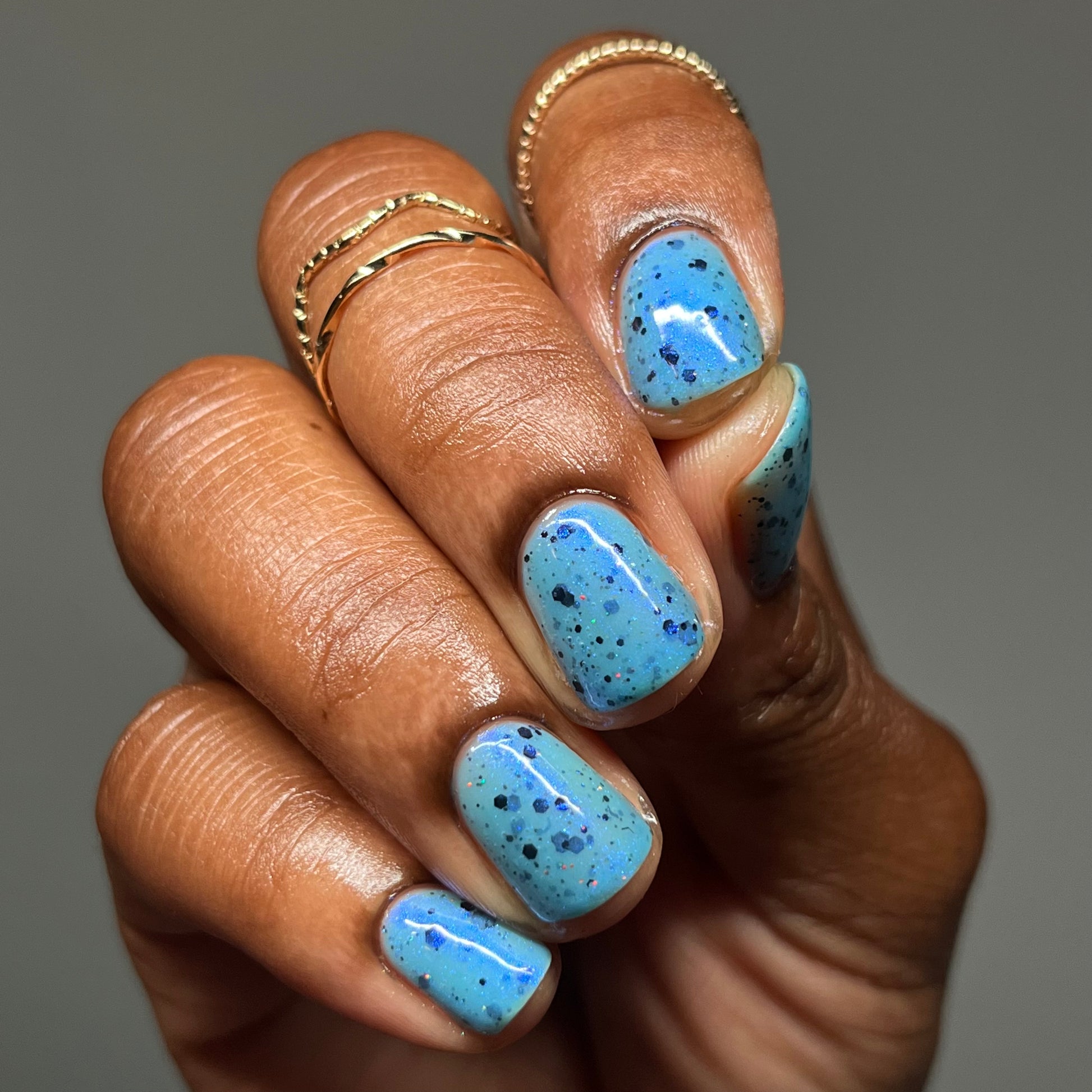 Bibbidi-Boba Tea-Boo - Light Blue Crelly Nail Polish - Boba Collection - Dam Nail Polish