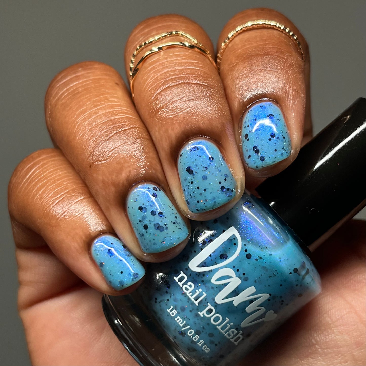 Bibbidi-Boba Tea-Boo - Light Blue Crelly Nail Polish - Boba Collection - Dam Nail Polish