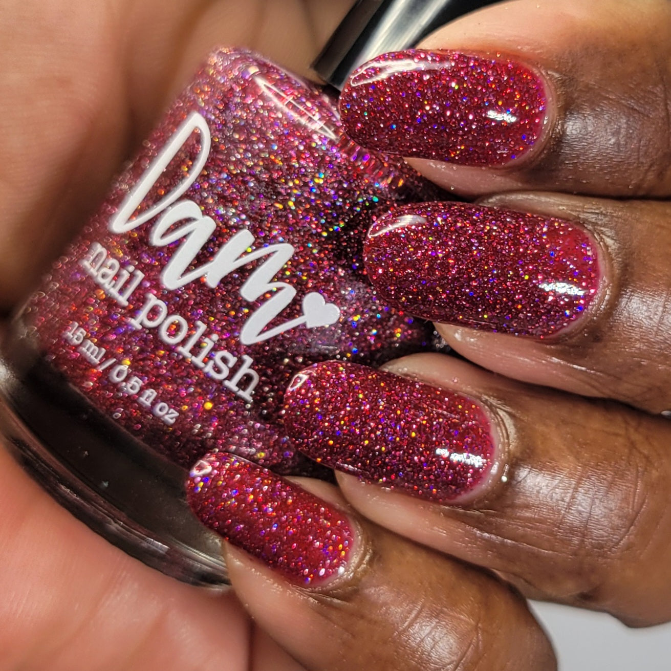 Bloodthirsty - Fuchsia Reflective Glitter Nail Polish - Bitten Collection - Dam Nail Polish