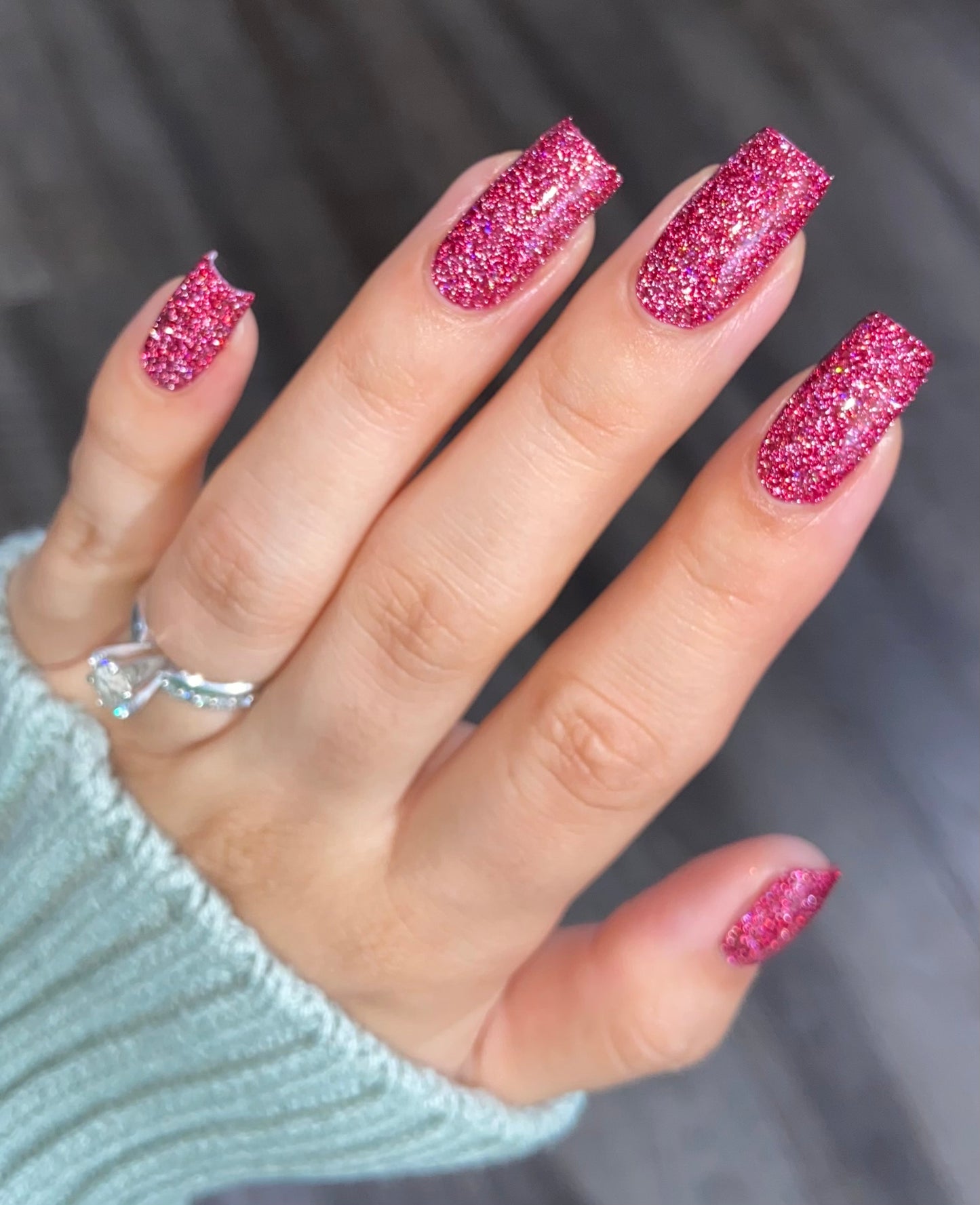 Bloodthirsty - Fuchsia Reflective Glitter Nail Polish - Bitten Collection - Dam Nail Polish