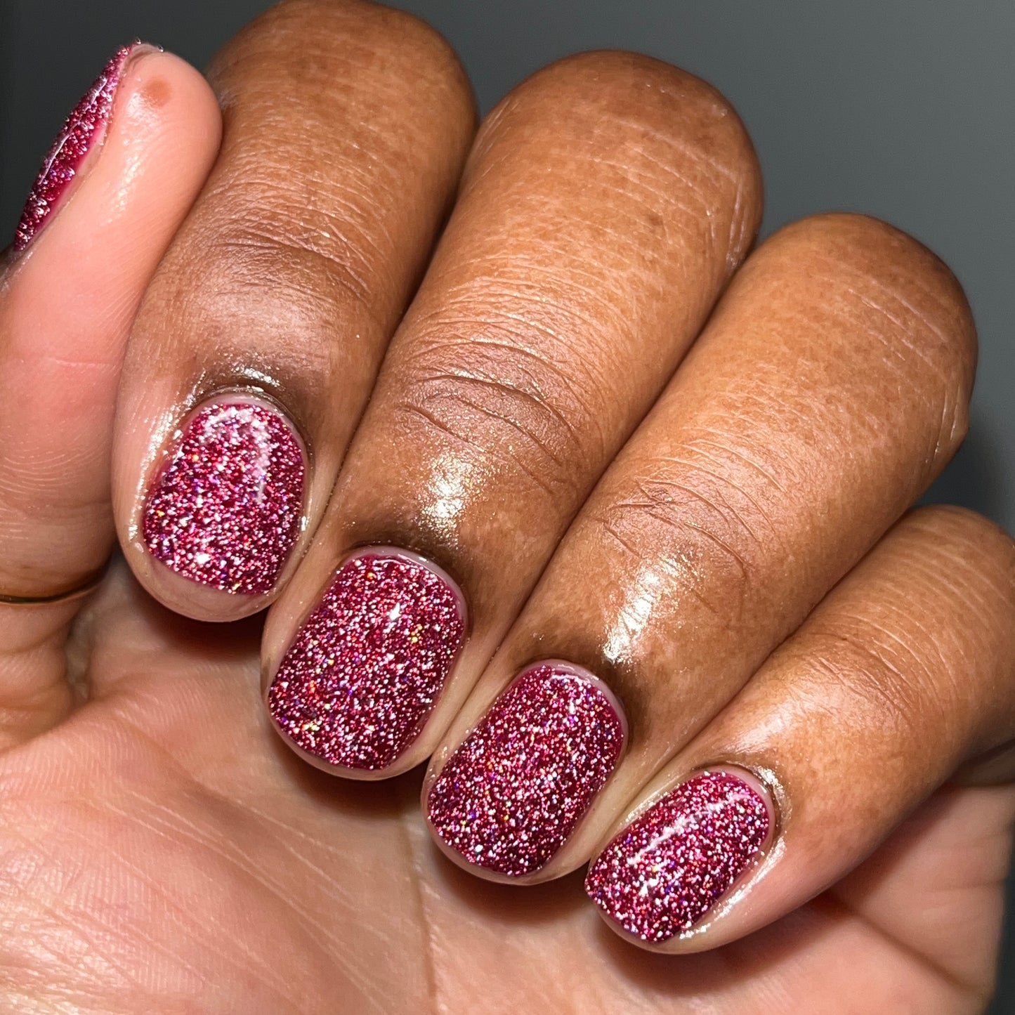 Bloodthirsty - Fuchsia Reflective Glitter Nail Polish - Bitten Collection - Dam Nail Polish