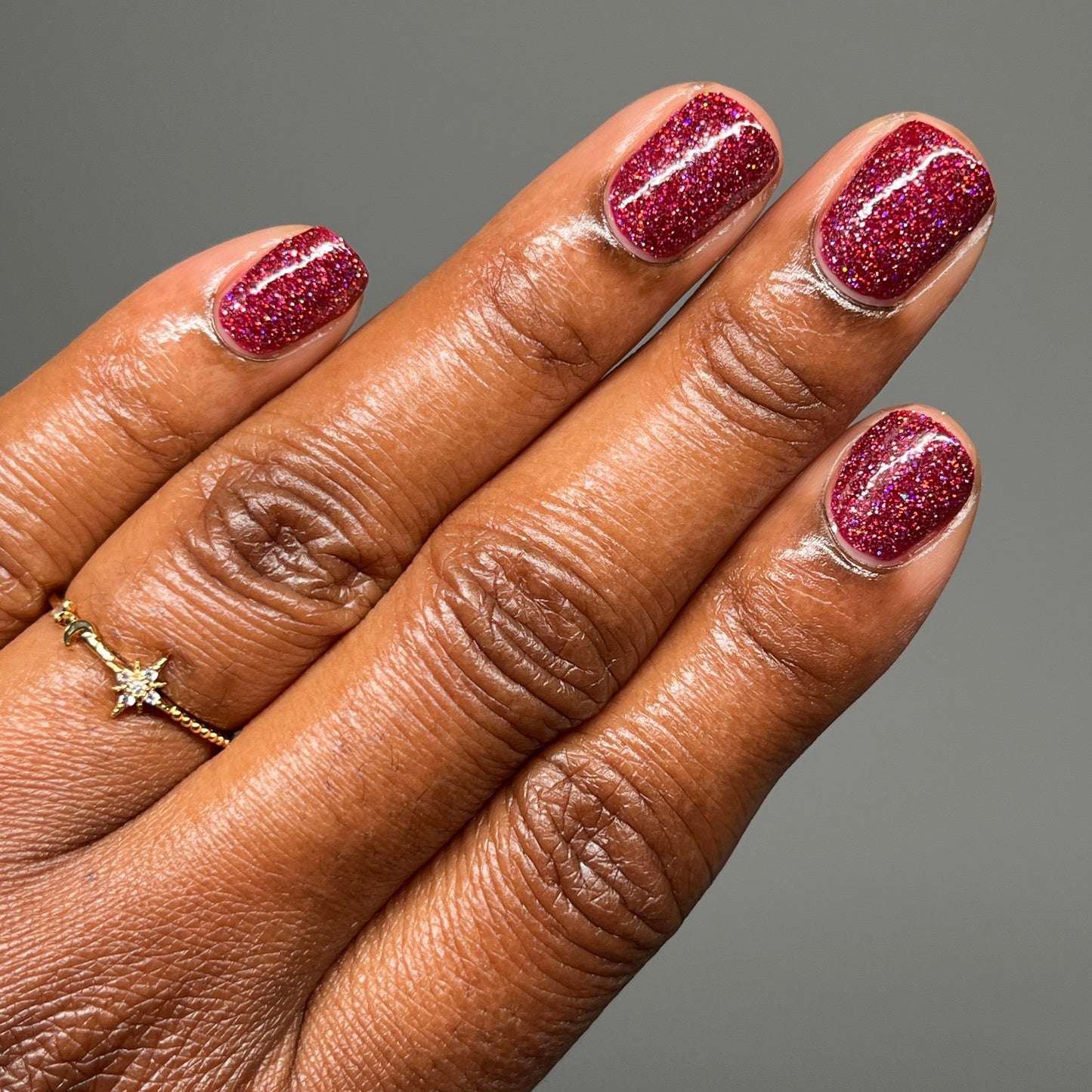 Bloodthirsty - Fuchsia Reflective Glitter Nail Polish - Bitten Collection - Dam Nail Polish