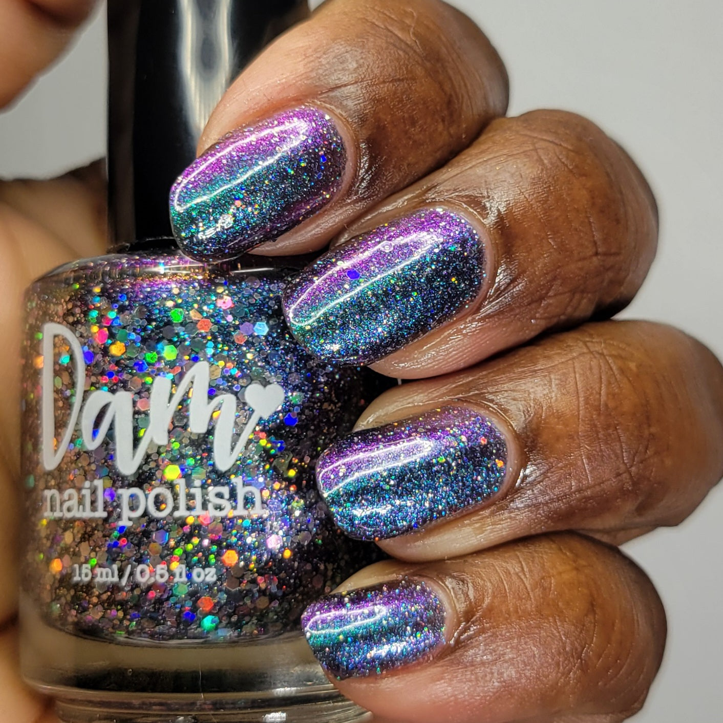 Bridigette - Green/Purple/Gold Multichrome Nail Polish - Holographic Glitter Nail Polish - Survivor Series - Dam Nail Polish