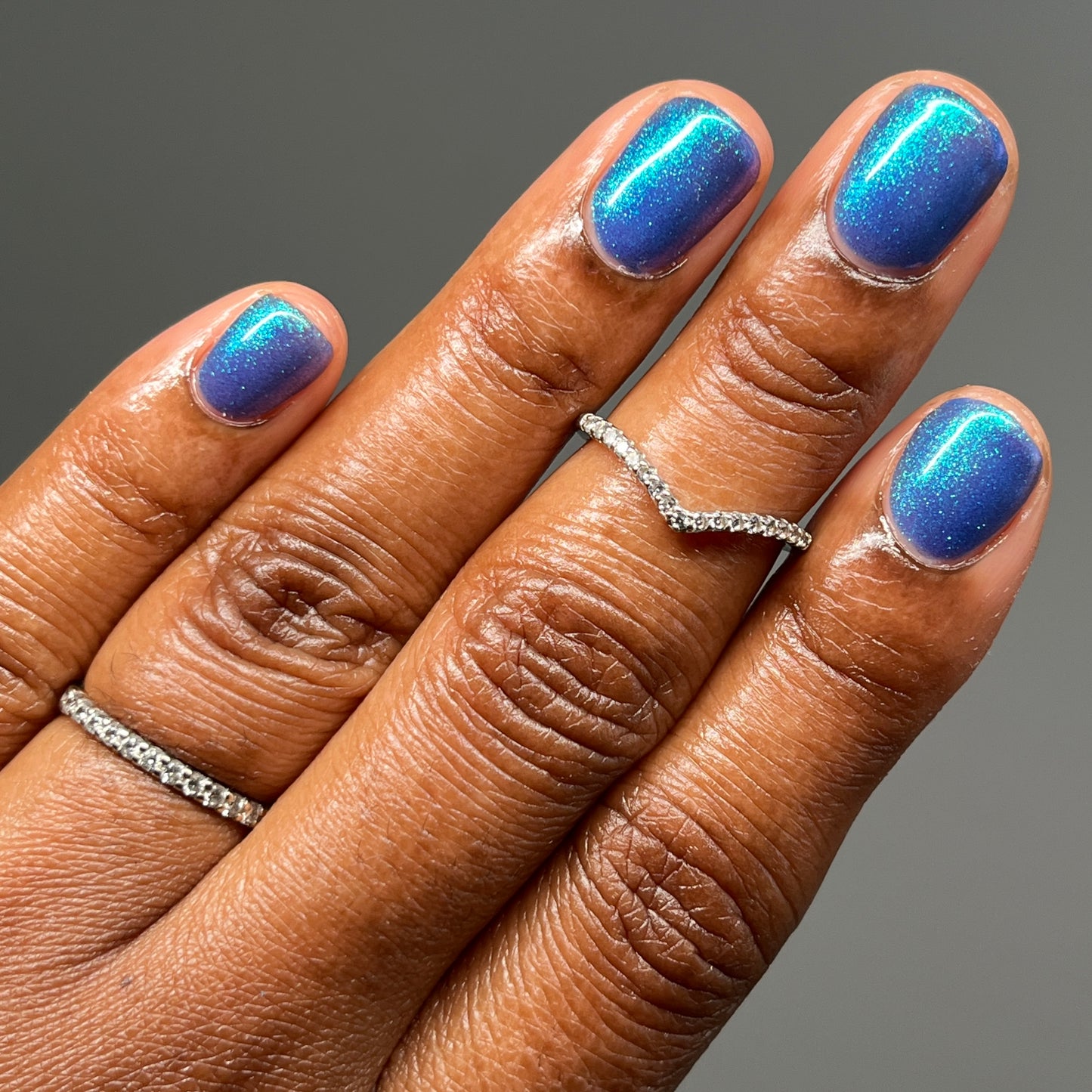 Cheers to 10 Years - Blue Shimmer Nail Polish - 10th Anniversary Trio - Dam Nail Polish