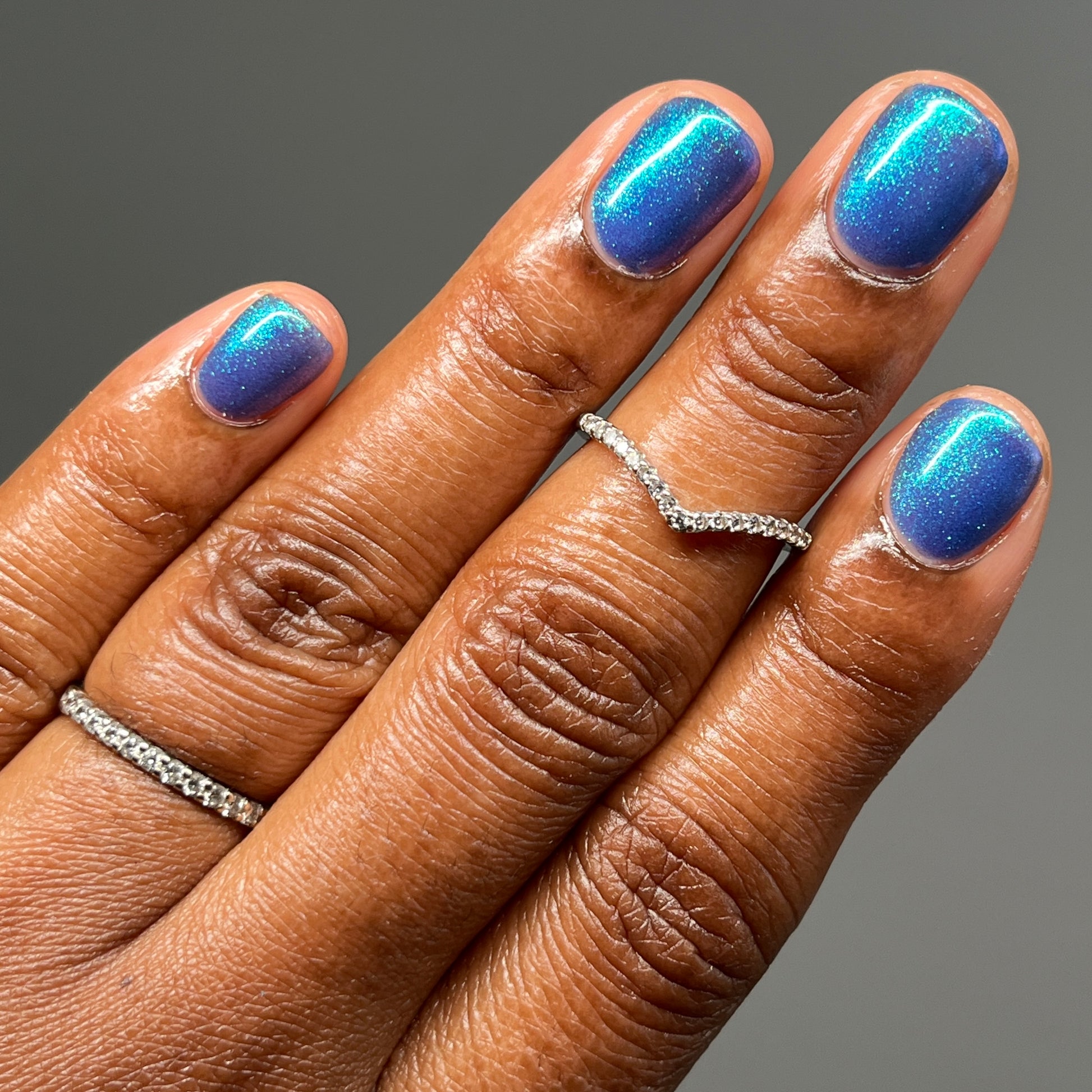 Cheers to 10 Years - Blue Shimmer Nail Polish - 10th Anniversary Trio - Dam Nail Polish