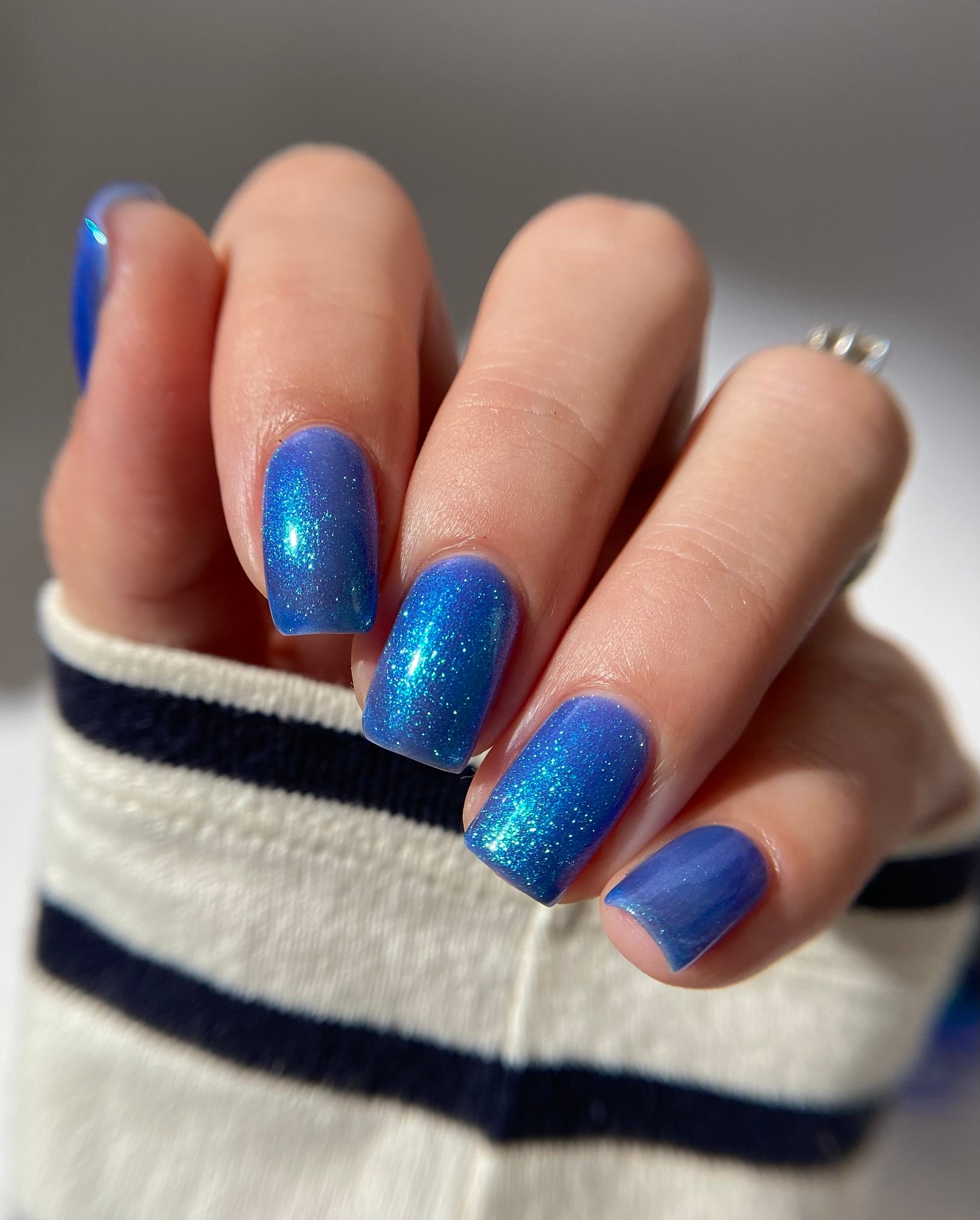 Cheers to 10 Years - Blue Shimmer Nail Polish - 10th Anniversary Trio - Dam Nail Polish