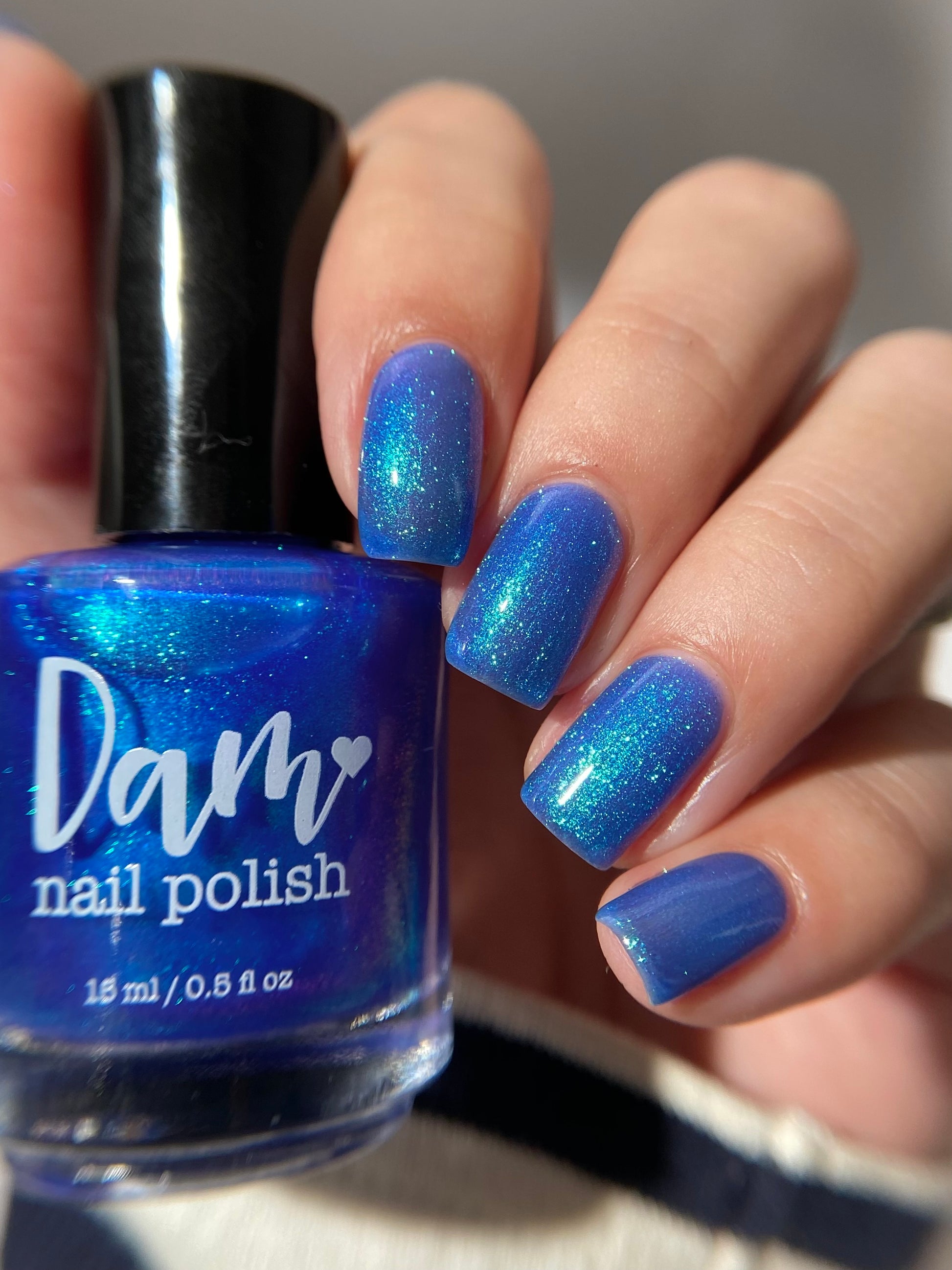 Cheers to 10 Years - Blue Shimmer Nail Polish - 10th Anniversary Trio - Dam Nail Polish