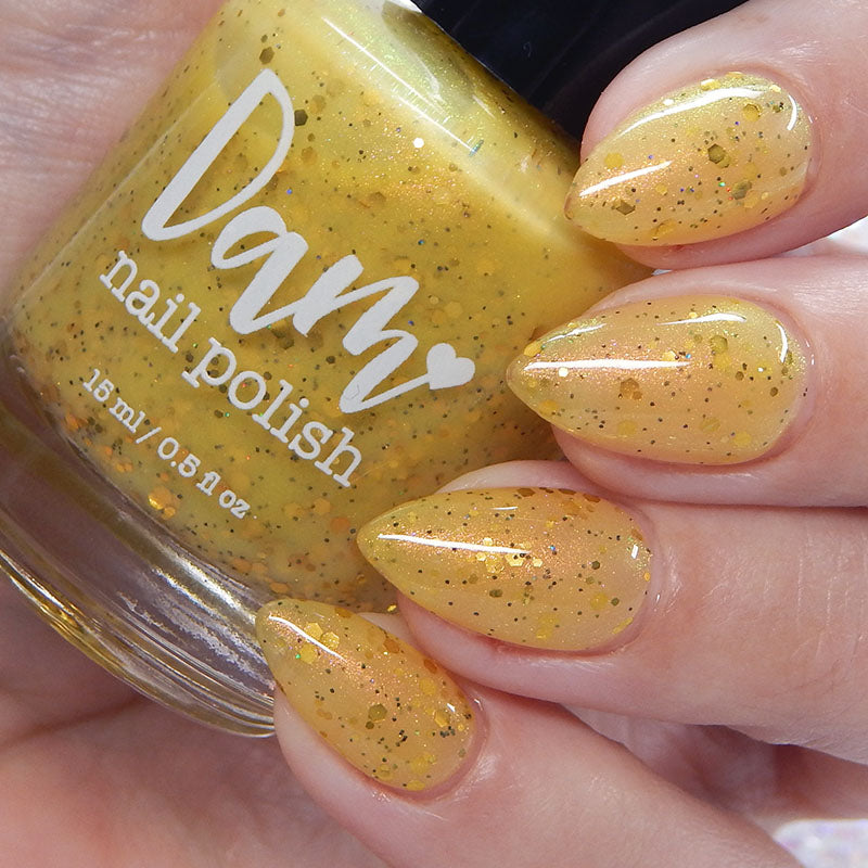 Banana Cabana - Light Yellow Crelly - Glitter Nail Polish - Shimmer Nail Polish - Sweet Sips Collection - Dam Nail Polish