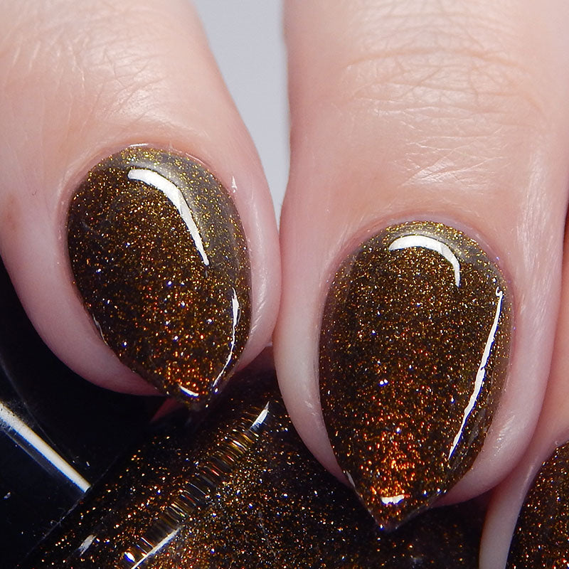 Champagne Sparkle - Black Reflective Glitter Nail Polish - Nostalgia Trends Custom - 1920s Fashion Themed - Dam Nail Polish