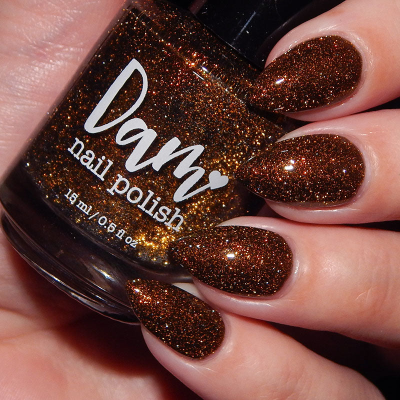 Champagne Sparkle - Black Reflective Glitter Nail Polish - Nostalgia Trends Custom - 1920s Fashion Themed - Dam Nail Polish