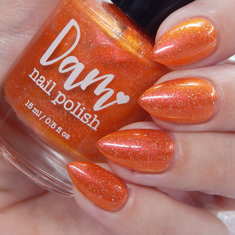 Have a Bite or 10 in Osaka - Orange Shimmer Polish - Journey Through Japan Collection - Dam Nail Polish