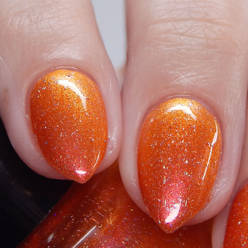 Have a Bite or 10 in Osaka - Orange Shimmer Polish - Journey Through Japan Collection - Dam Nail Polish